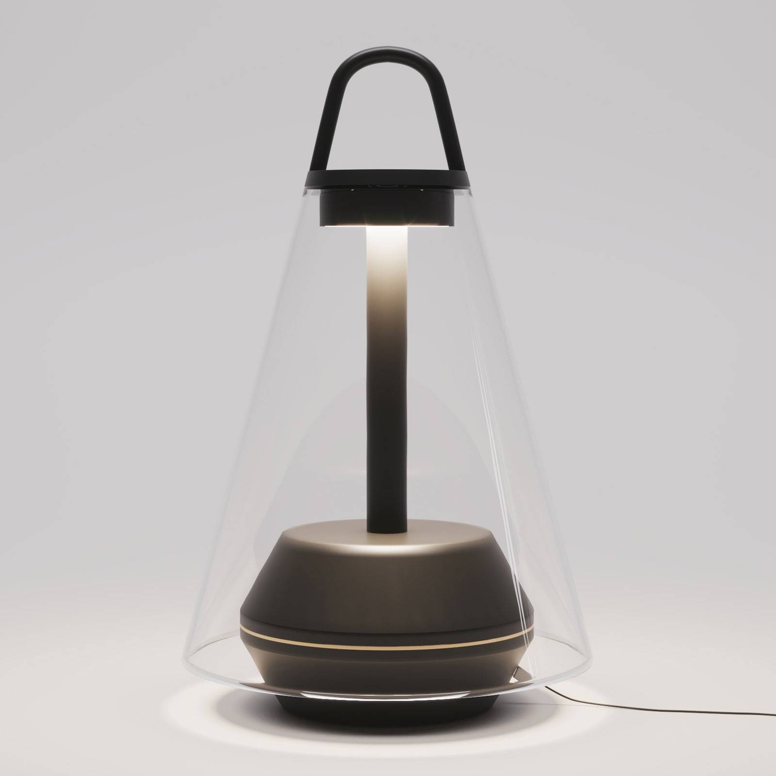 Prandina Shuttle bordslampa svart, glas klar