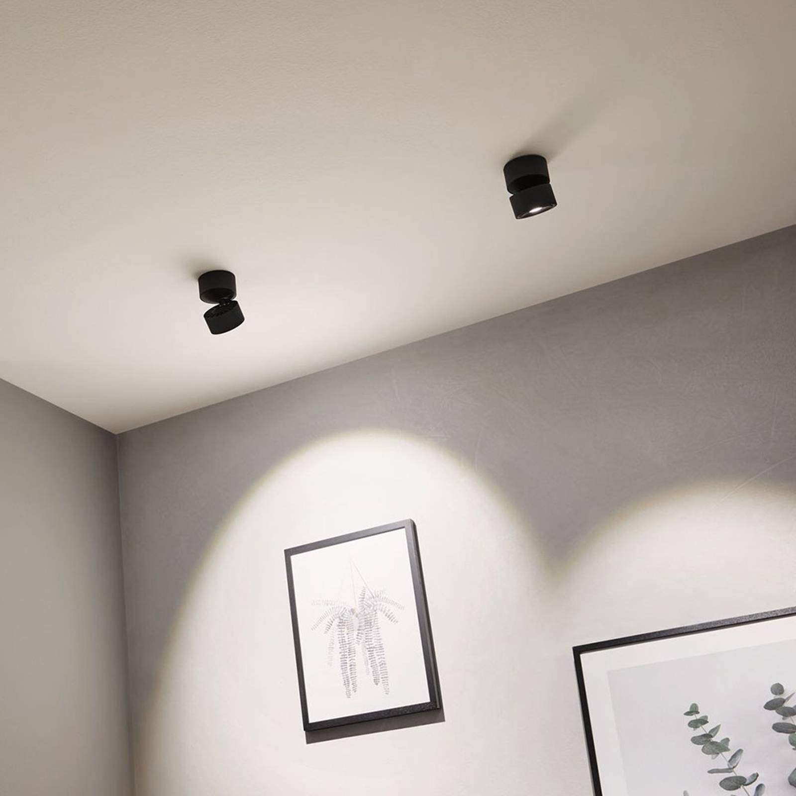 Paulmann Spircle LED-påbyggnad-downlight svartmatt