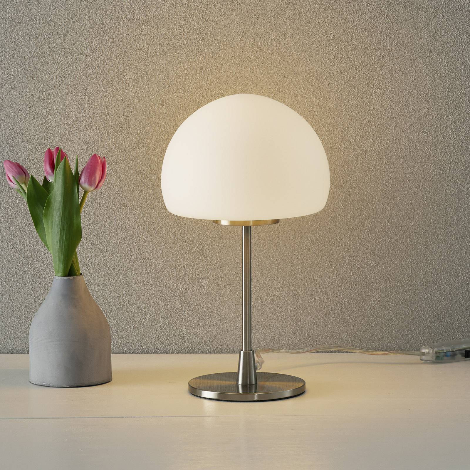 Bordslampa Gaia Big med touchfunktion, vit