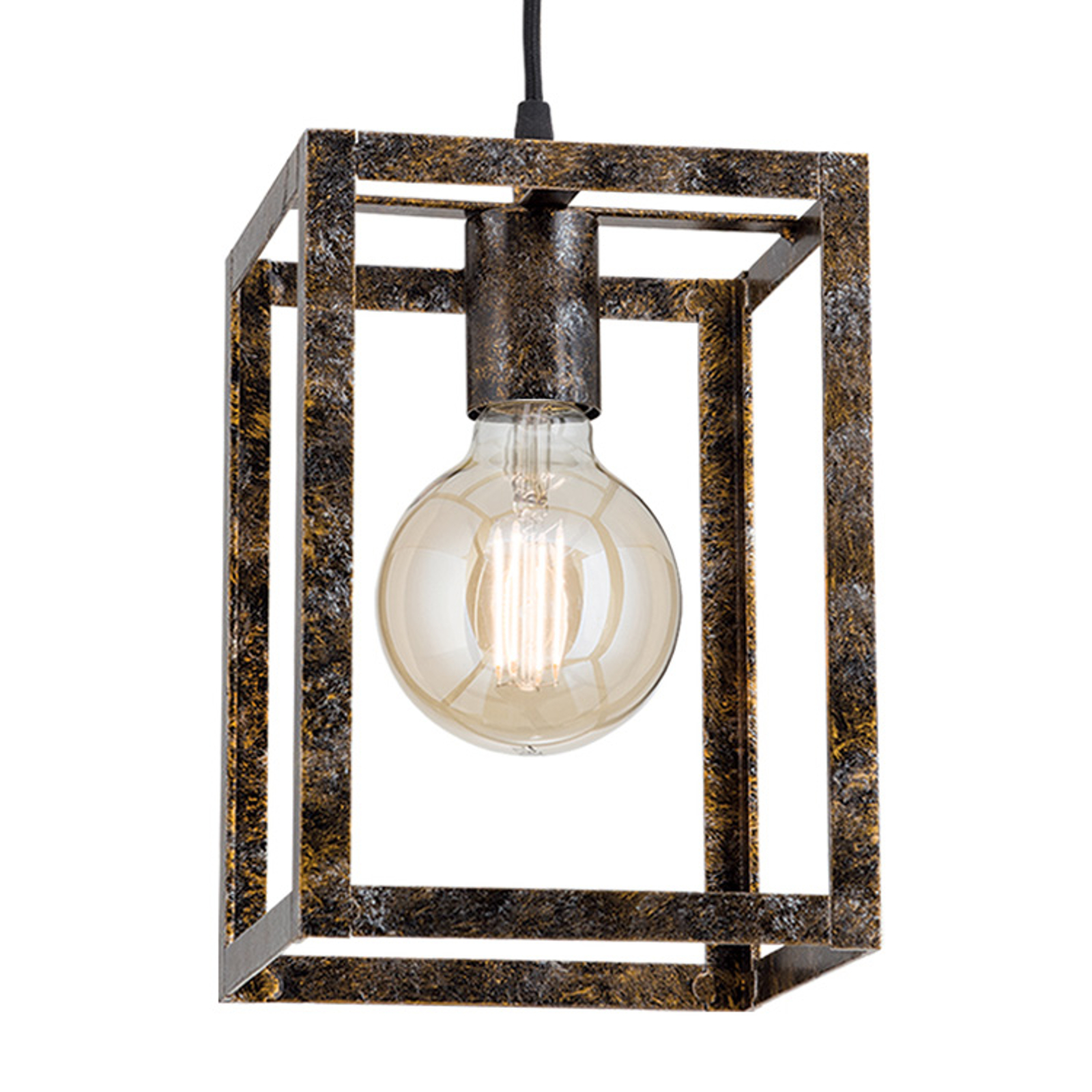 Hänglampa Cage i rostoptik, 1 lampa