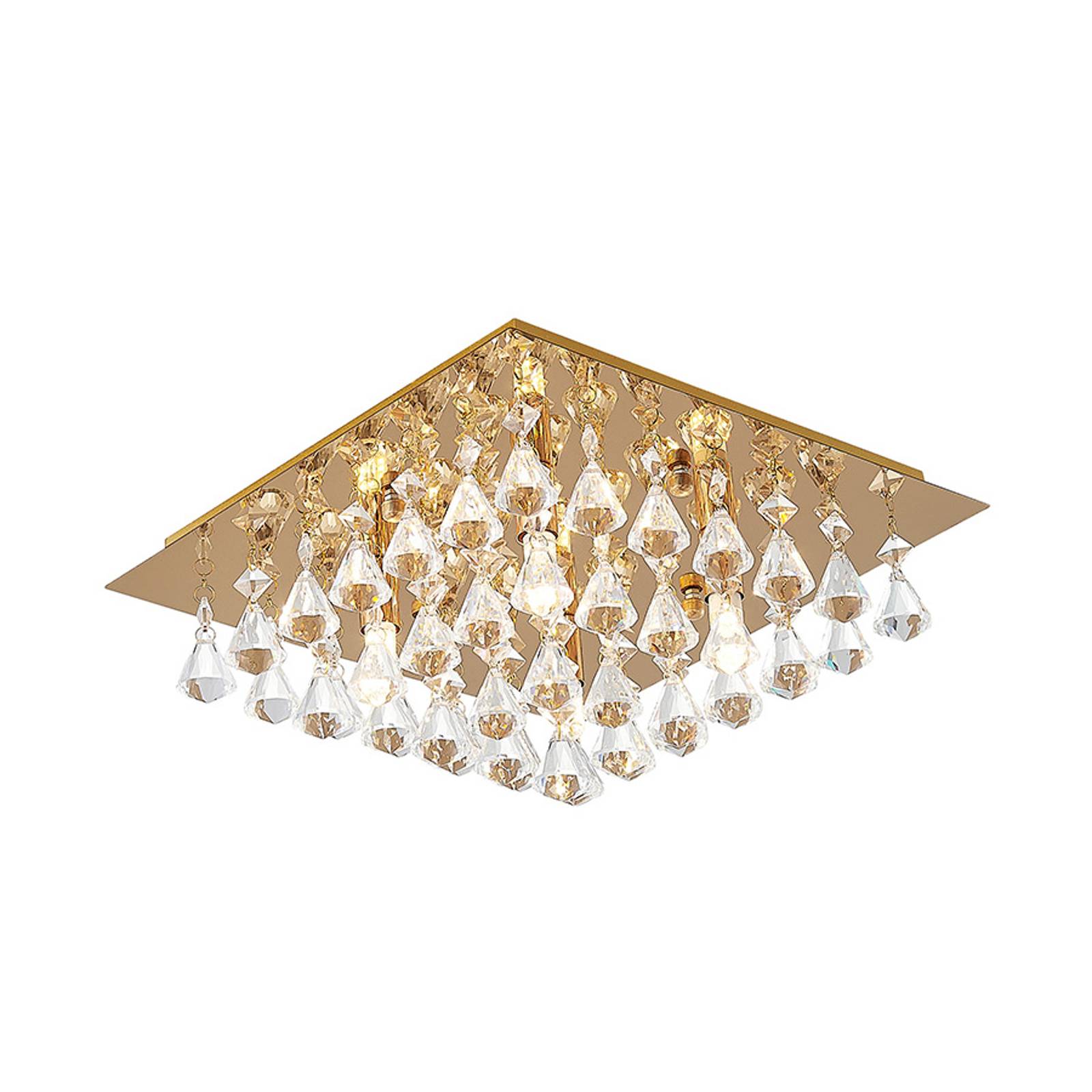Lindby Rimedia taklampa, guld, 35 cm