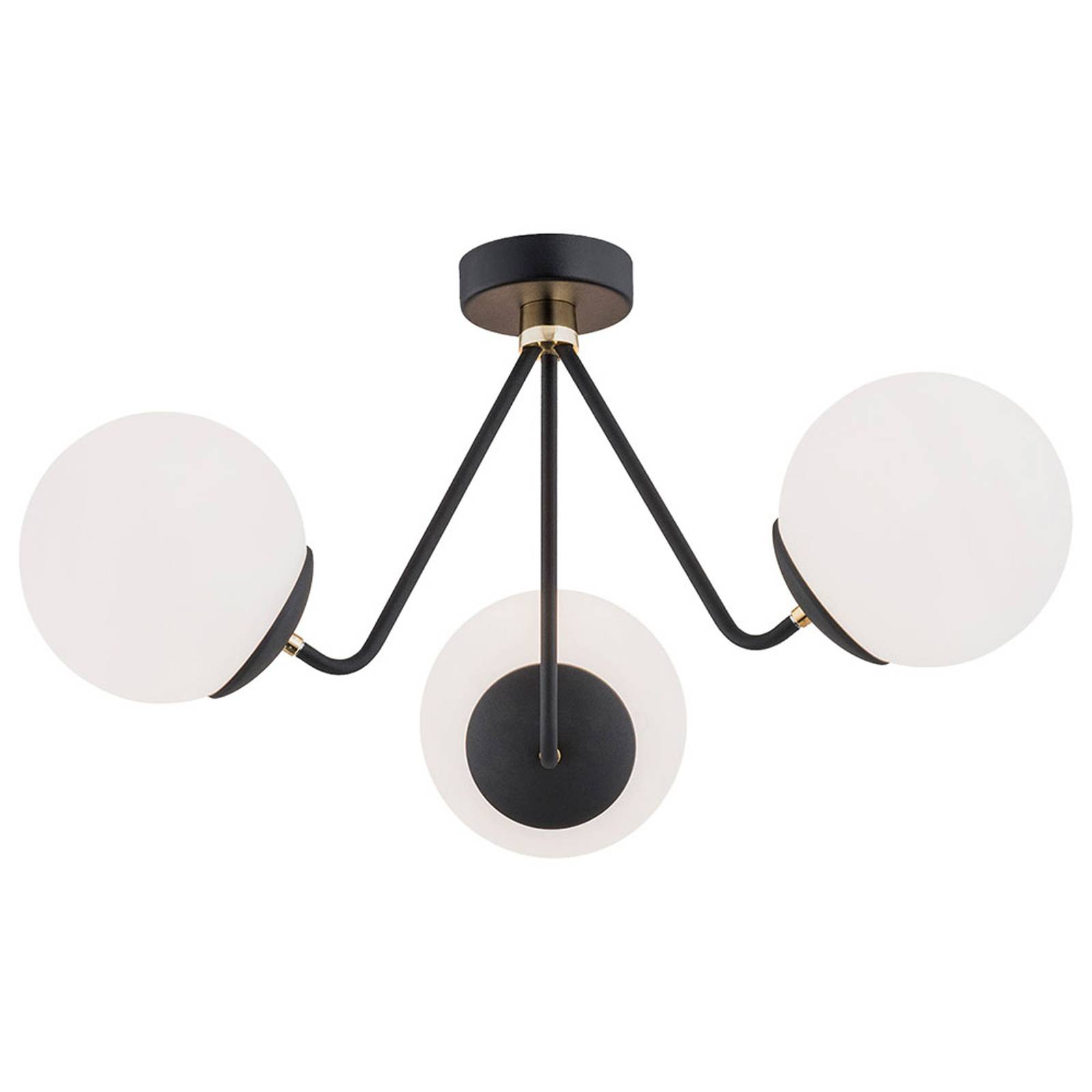 Taklampa Tuse, 3 lampor, svart