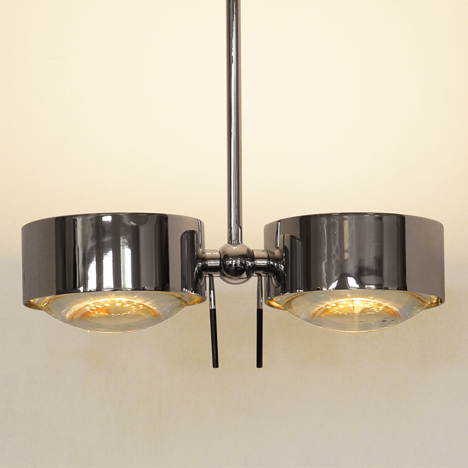 2 ljuskällor Taklampa PUK SIDES, förkromad, 30 cm