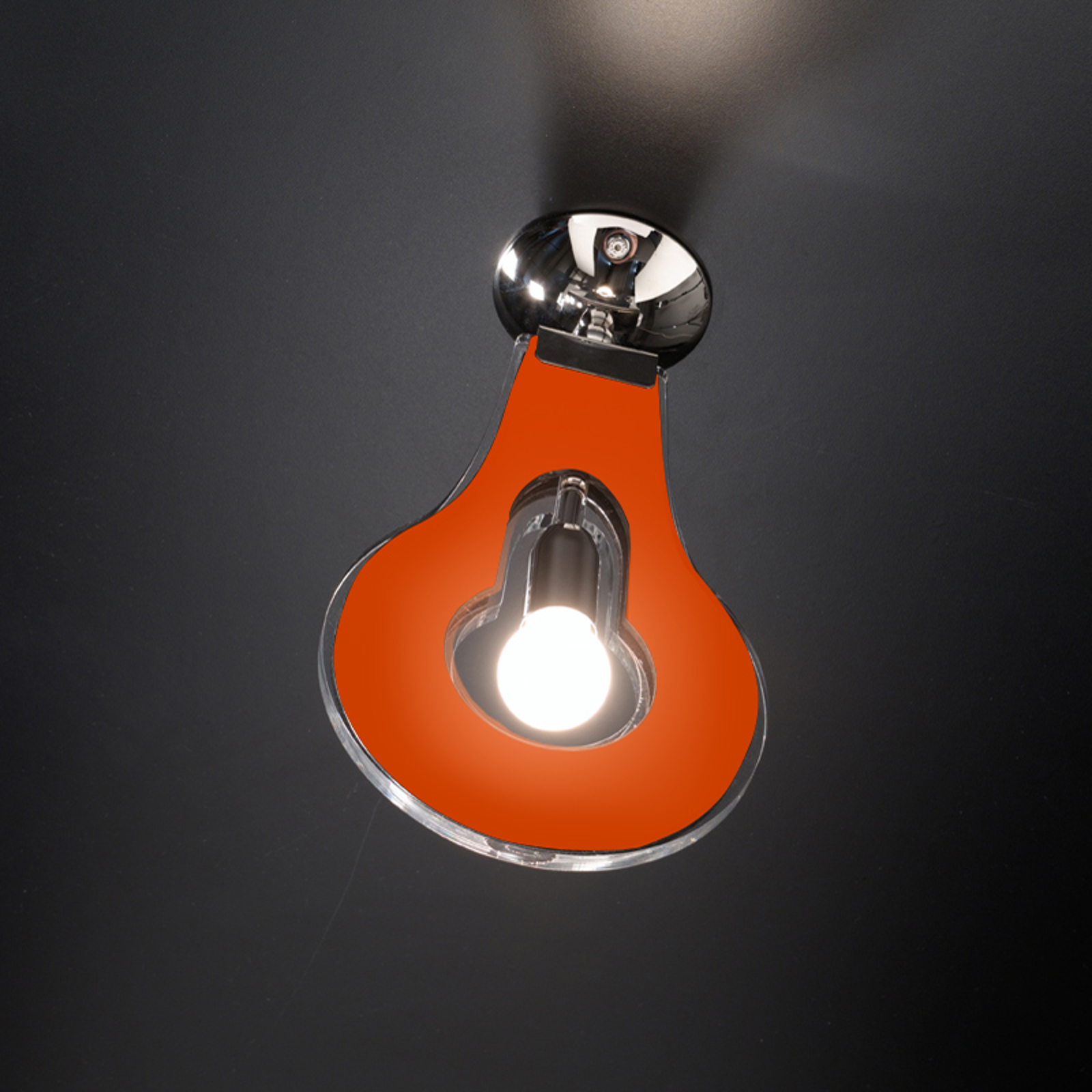 Orange, trendig taklampa Flat