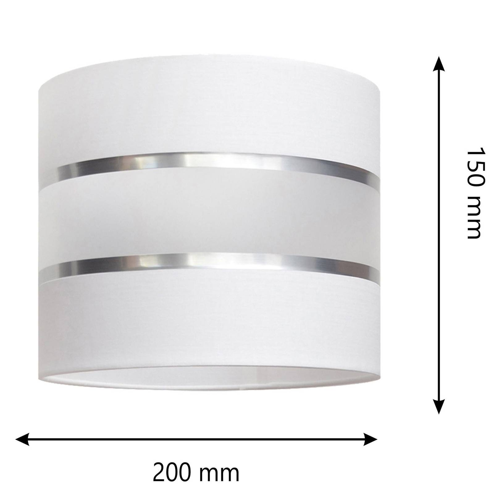 Lampskärm Helen, Ø 20 cm, E27 vit/silver