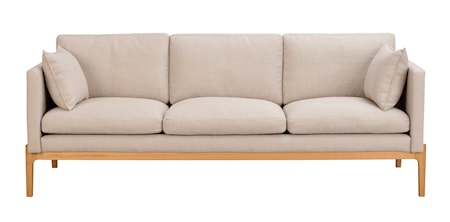 Ness soffa ljusbeige tyg/ek