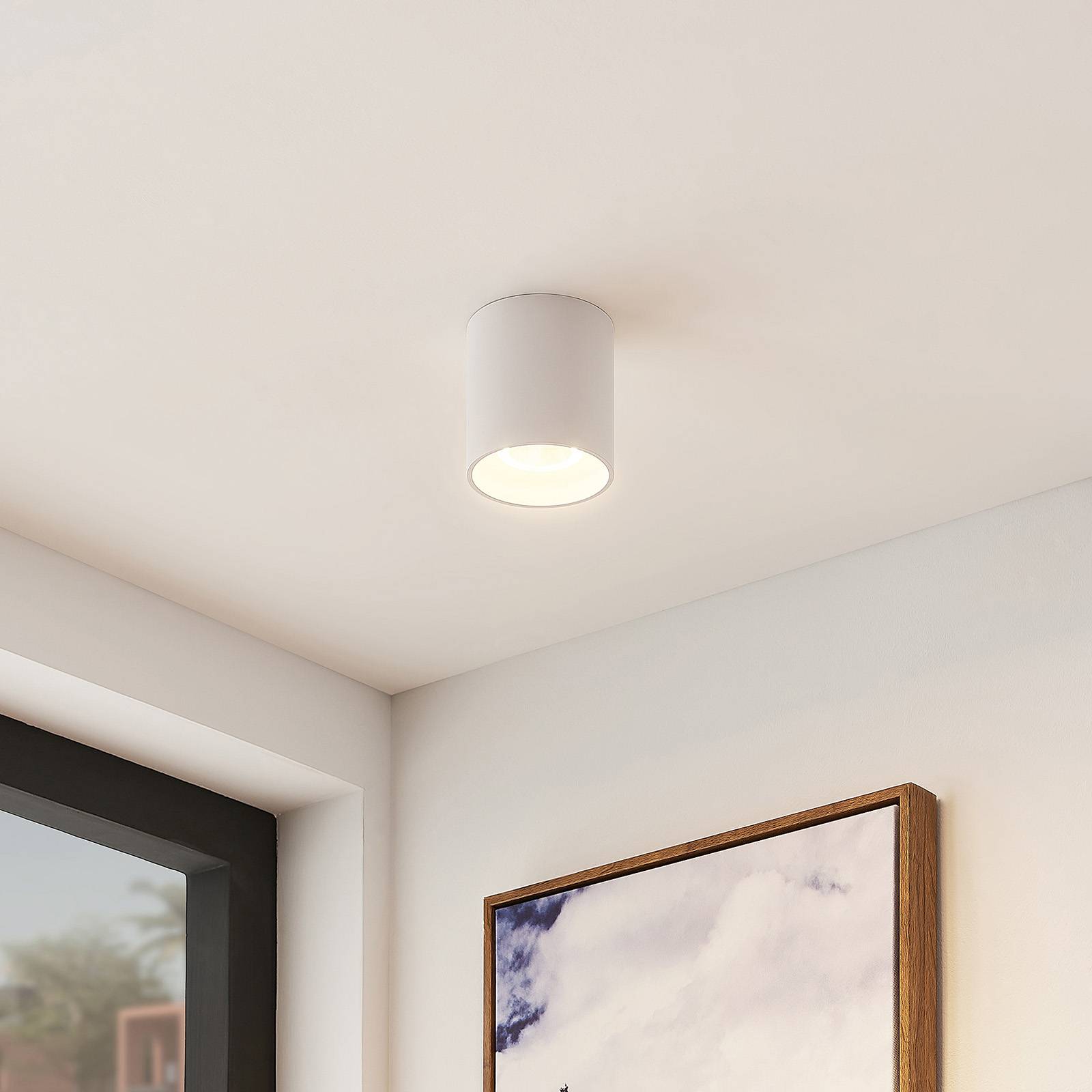 Arcchio Zaki LED-taklampa, rund, vit