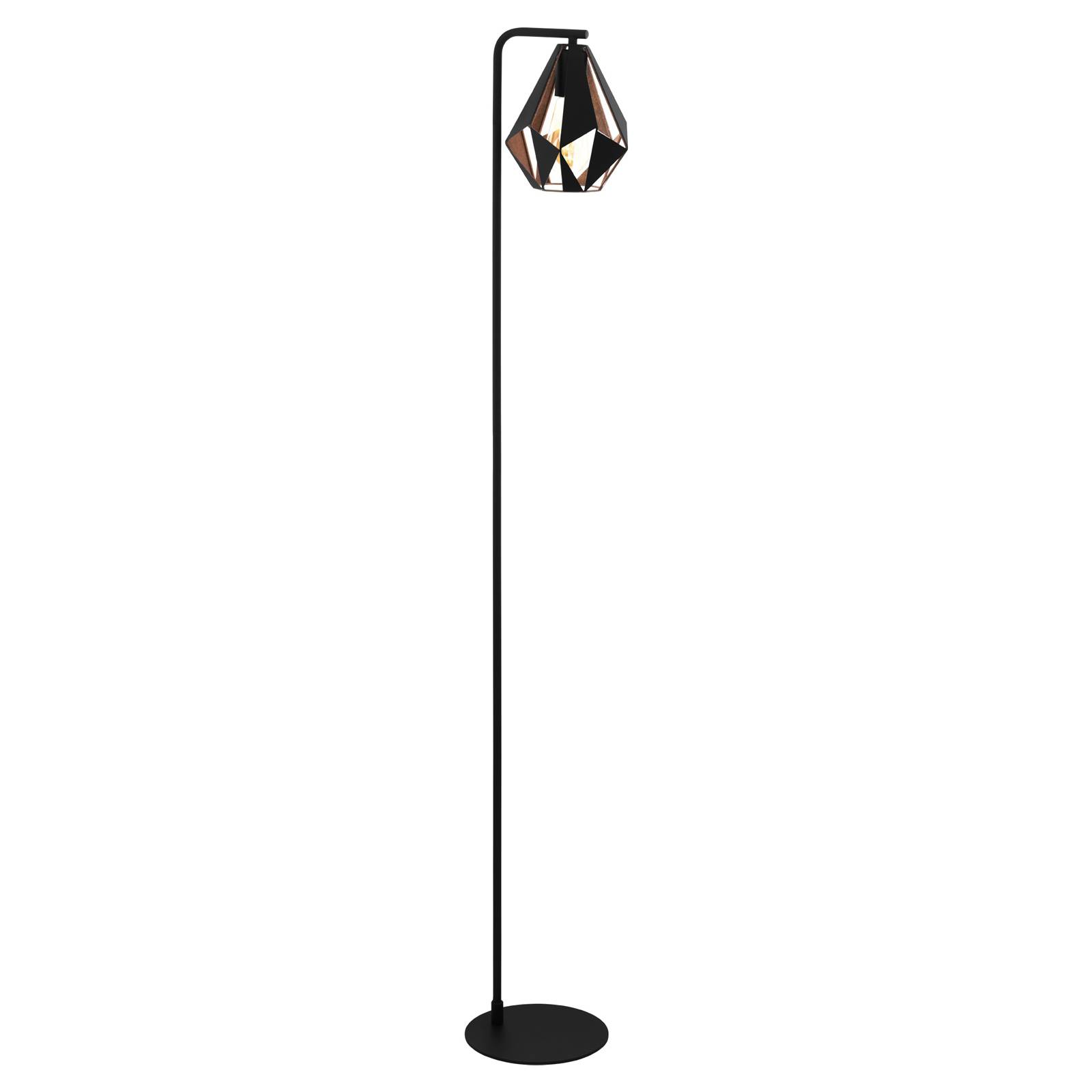 Golvlampa Carlton 4 i svart/koppar