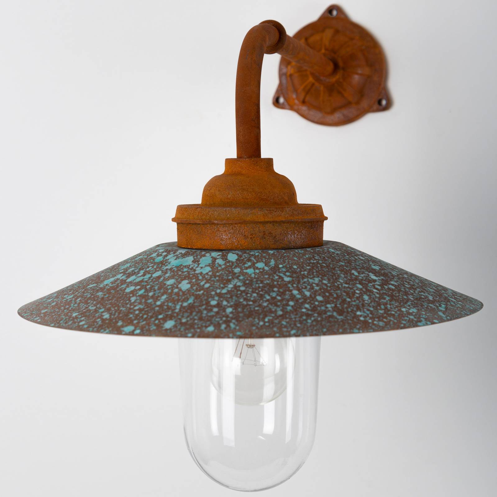 Utomhusvägglampa Provence in rostbrunt