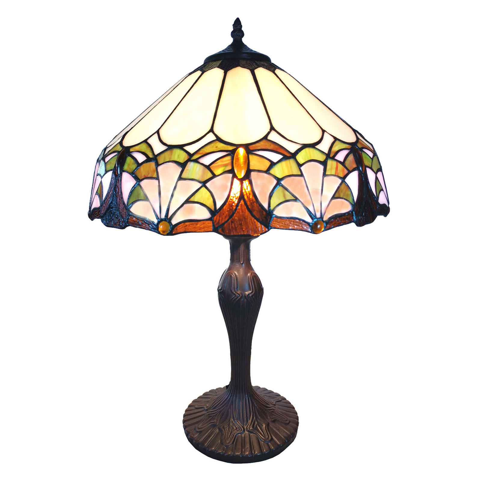 Bordslampa 6021 blandade färger Tiffany-skärm