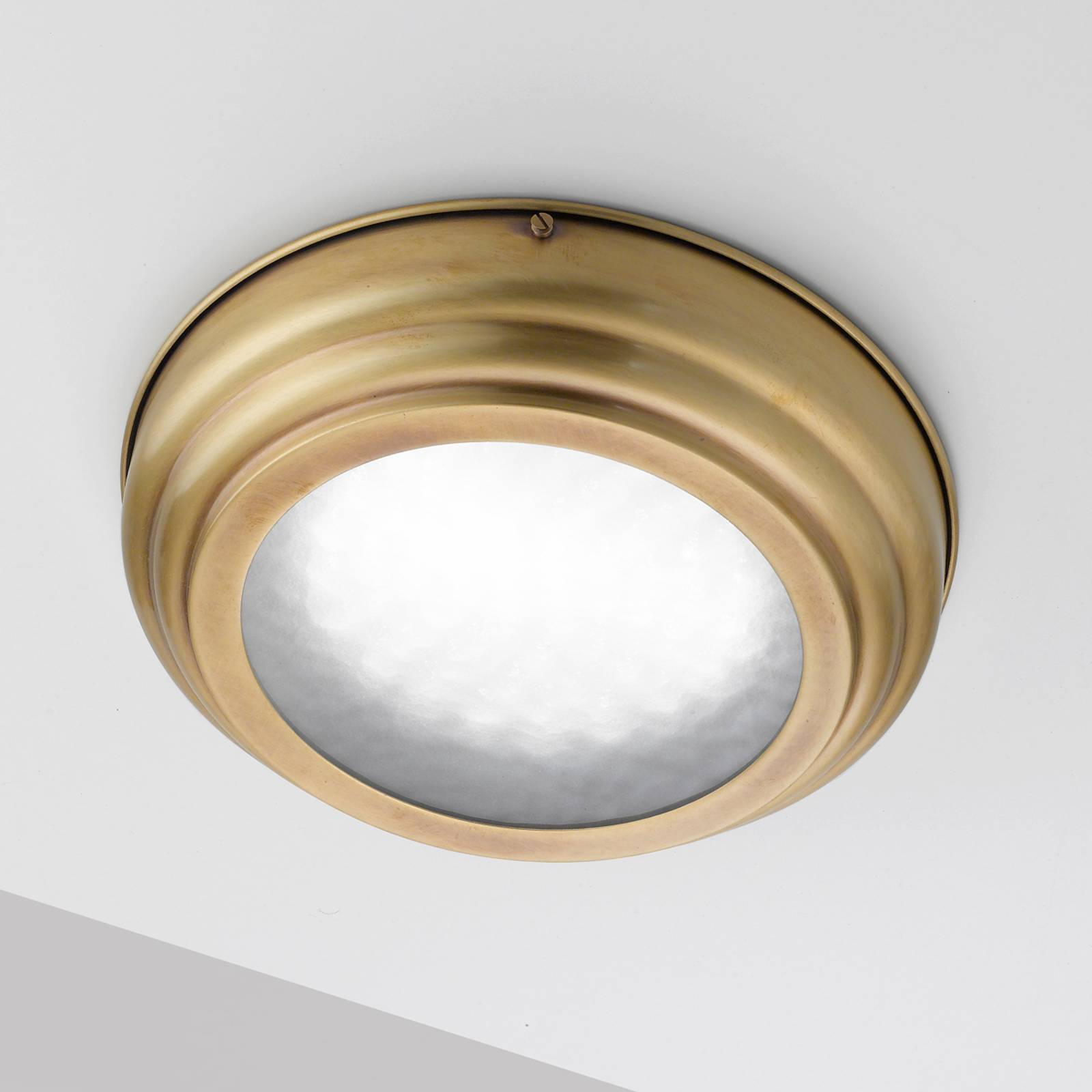 LED-taklampa Scirocco i satinerad mässing