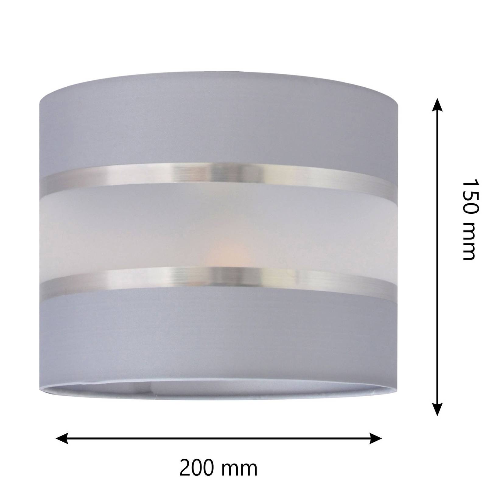 Lampskärm Helen, Ø 20 cm, E27, grå/silver