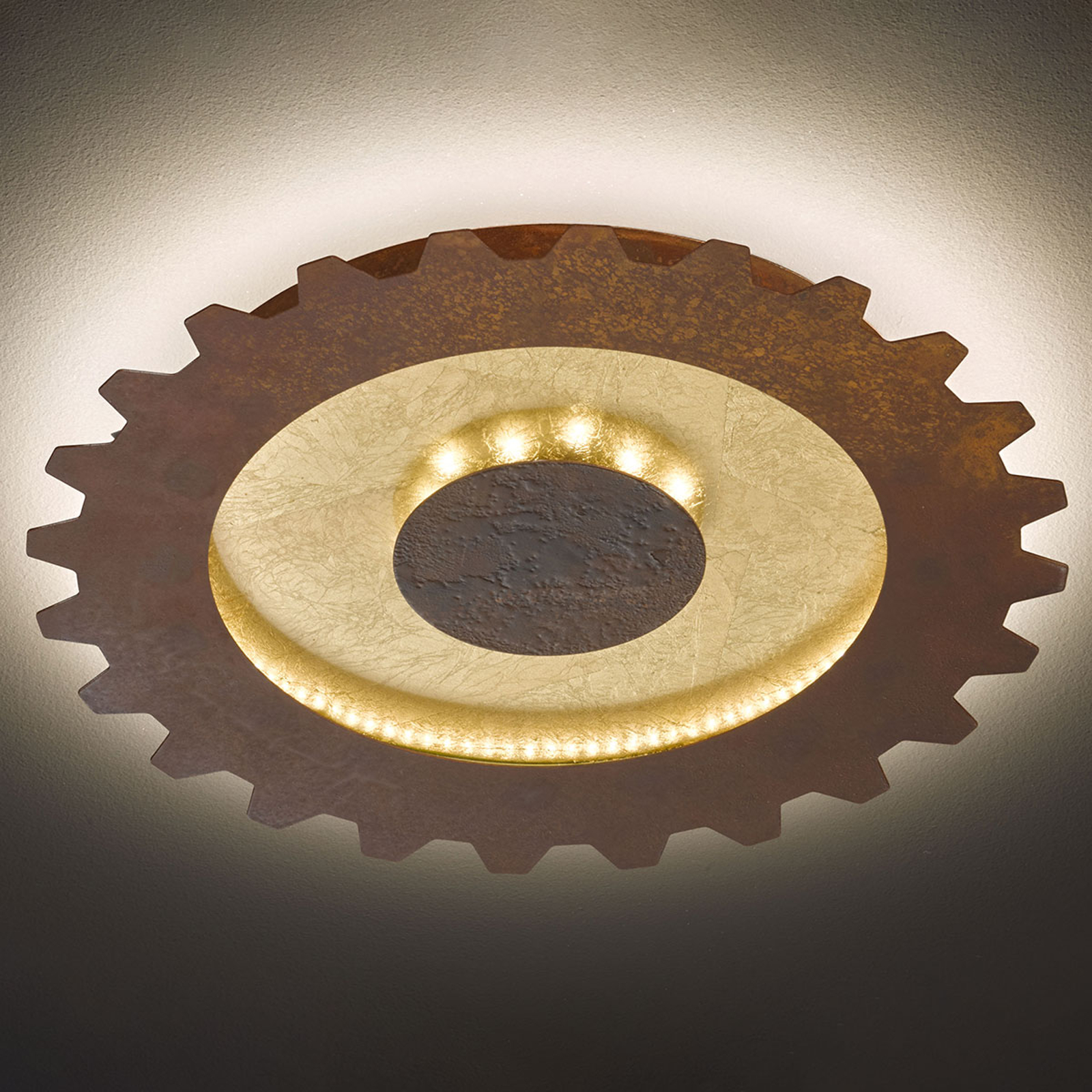 LED-taklampa Leif i kugghjulsoptik, Ø 50 cm