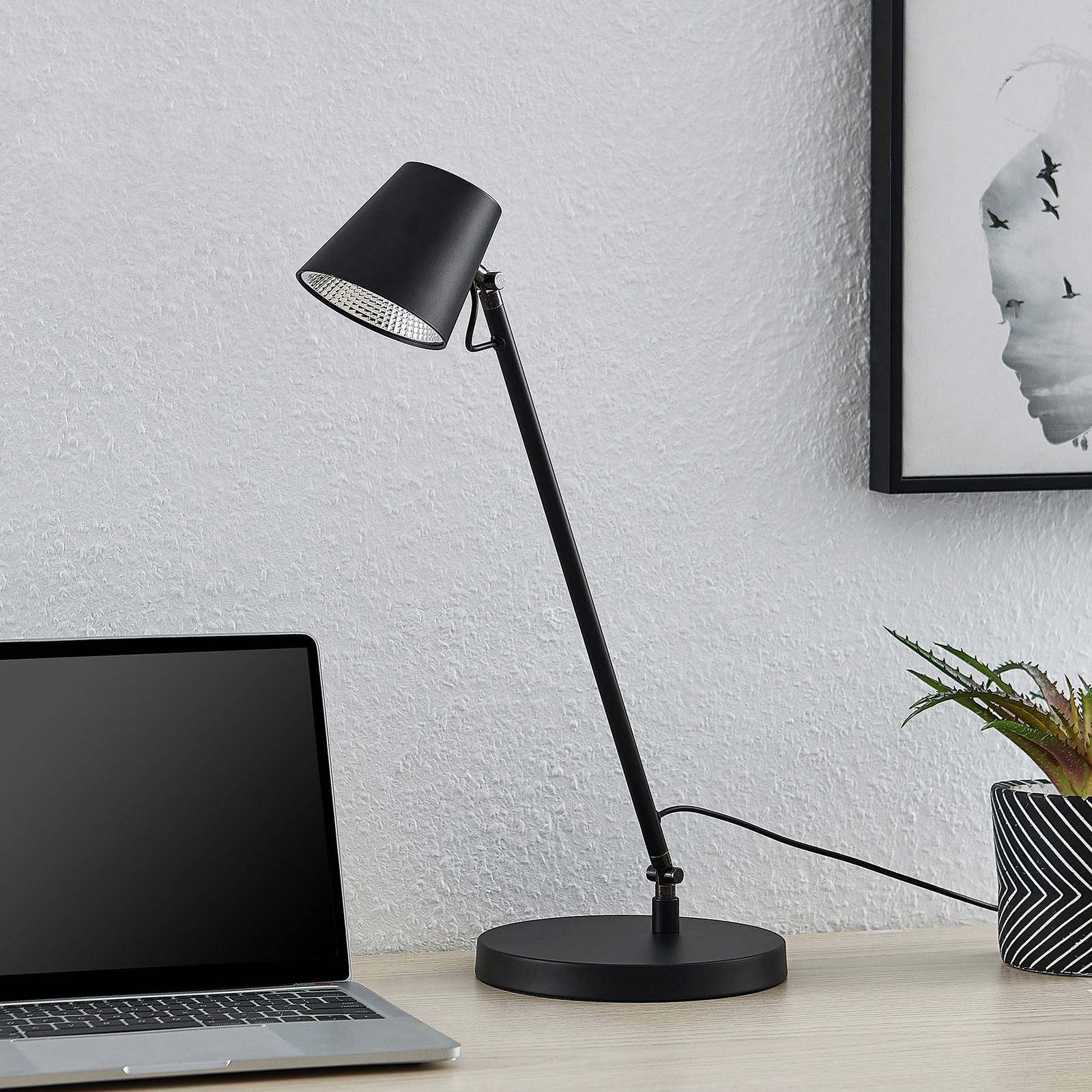 Lucande Kenala LED-bordslampa, svart