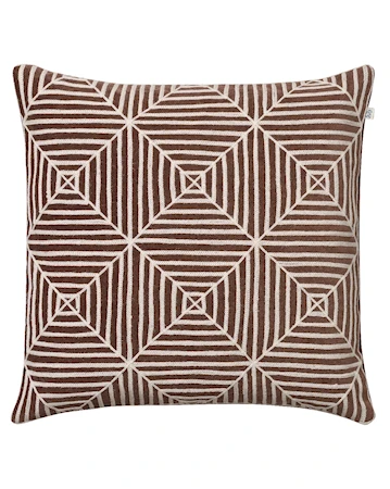 Kulgam Kuddfodral hand embroidered Velvet Brun 50x50cm