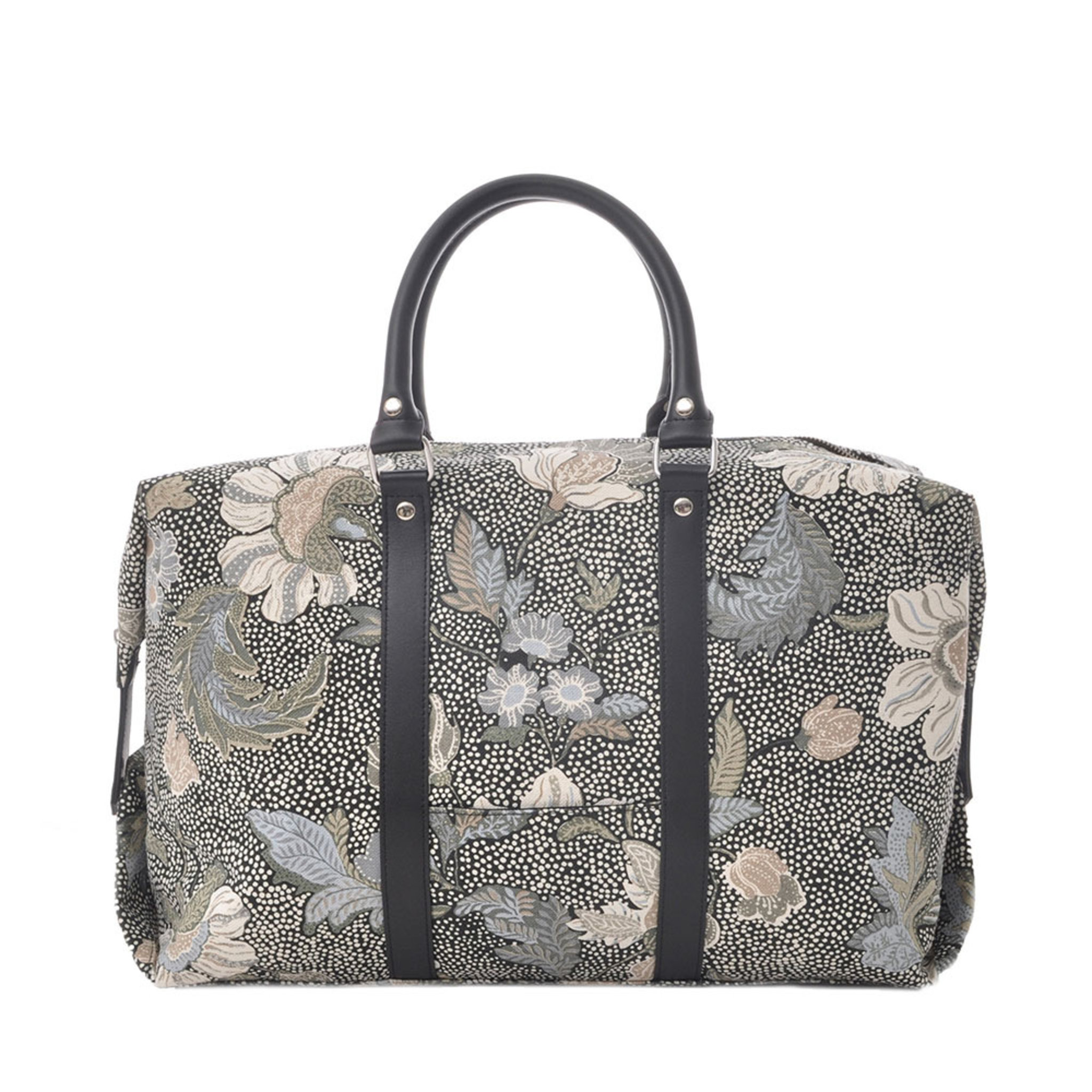 Flower Linen Boston Bag, ONESIZE