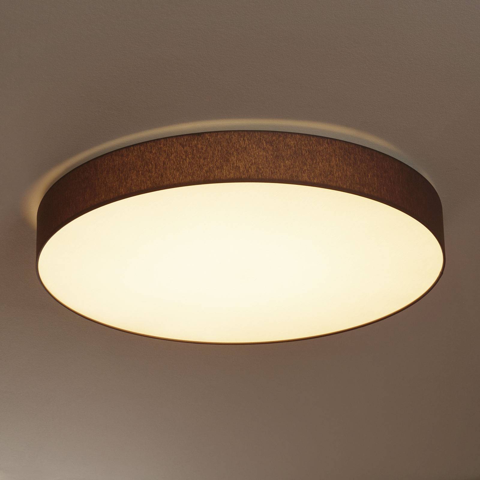 LED-taklampa Luno med chintzskärm