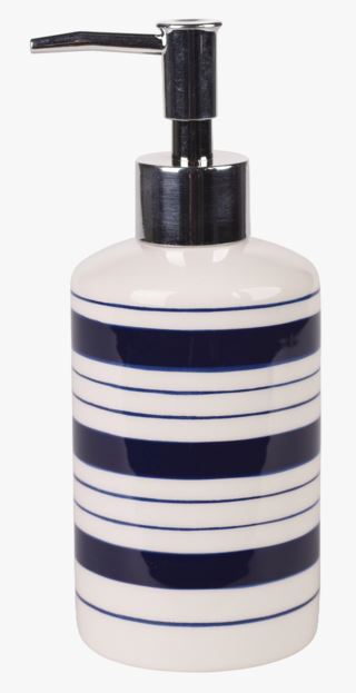 Stripy tvålpump blå
