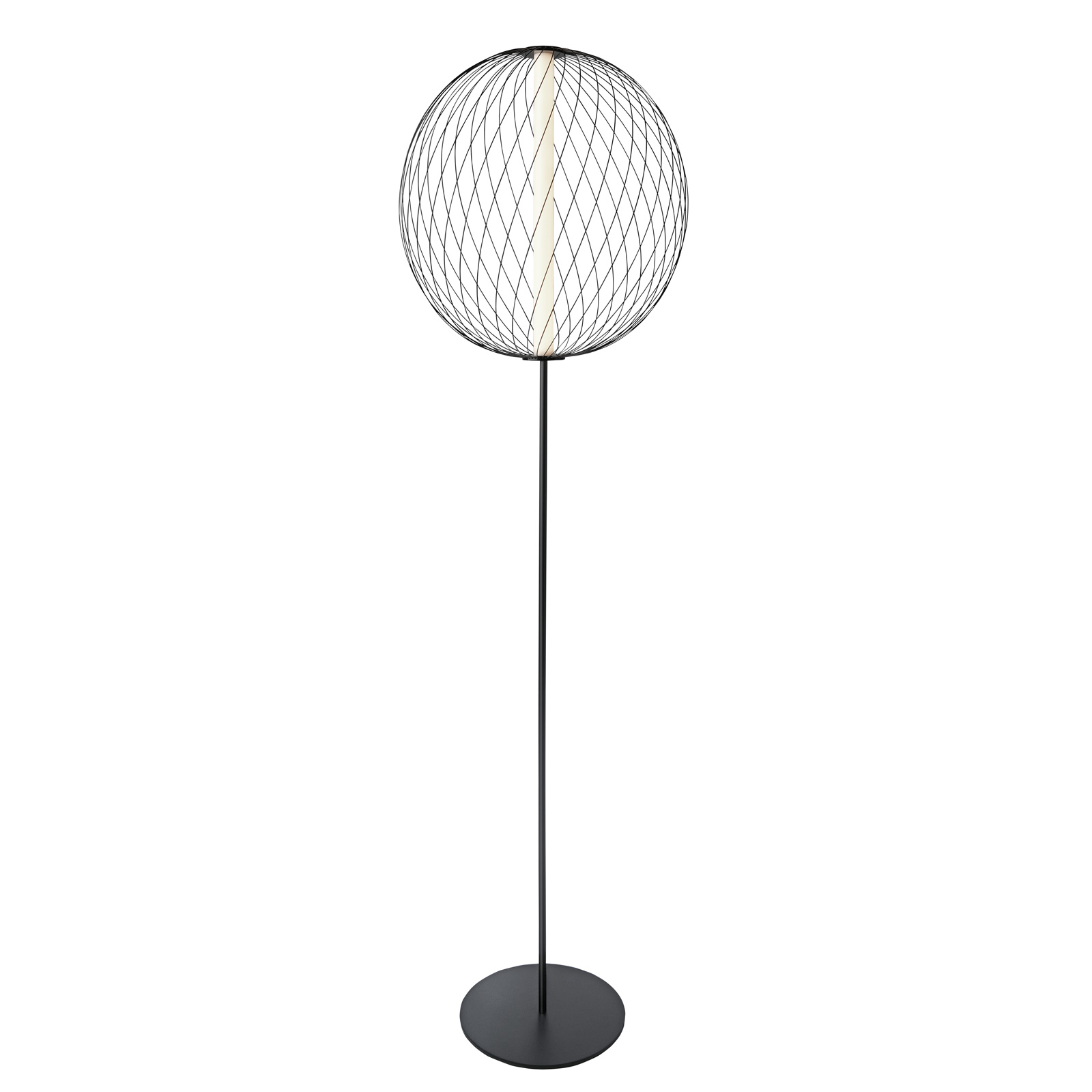 LED-golvlampa Atomic, skärm variabel