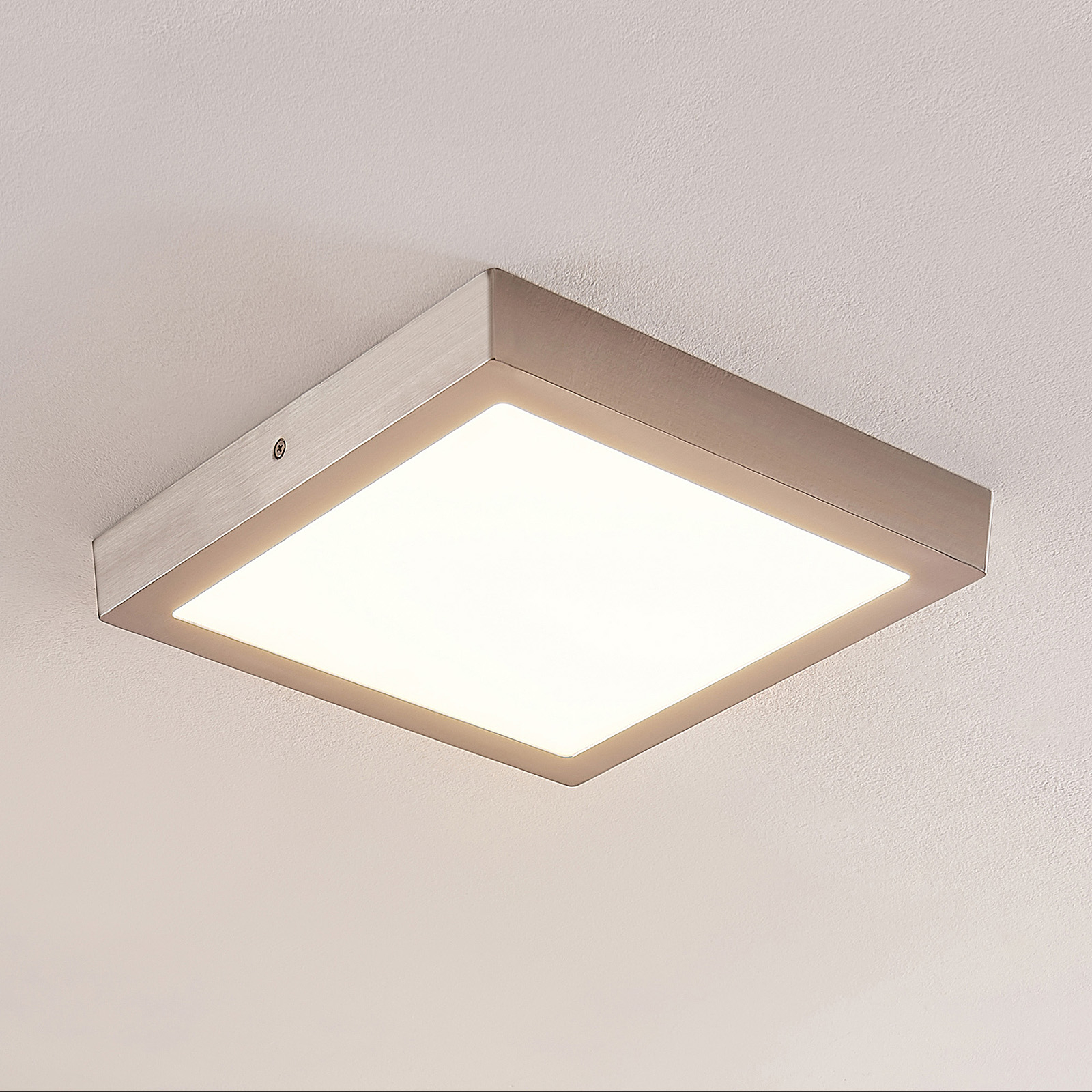 ELC Merina LED-taklampa nickel, 30 x 30 cm