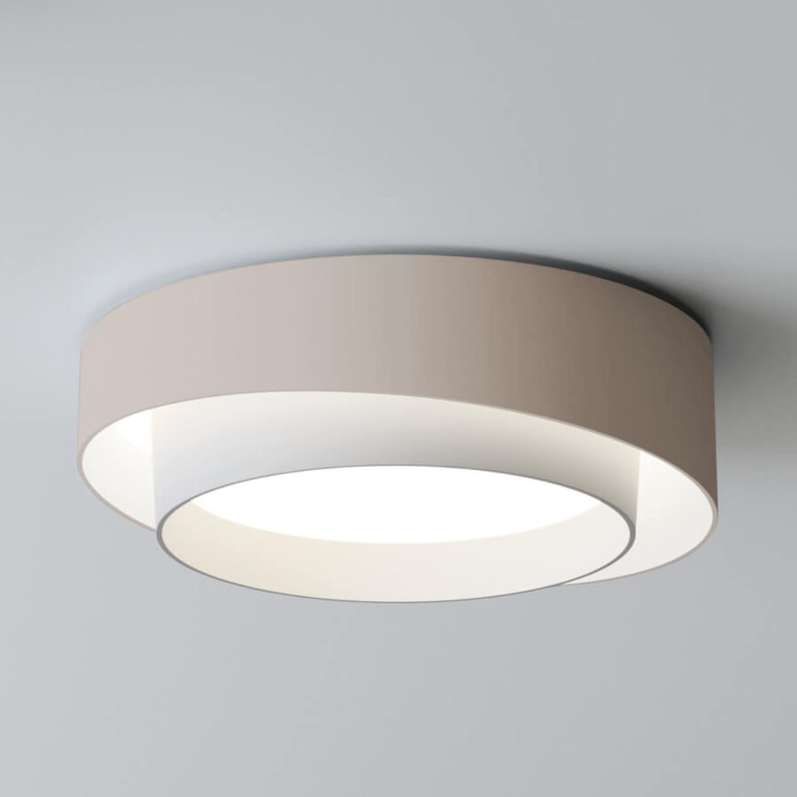 Ljusstark LED-taklampa Centric, kräm