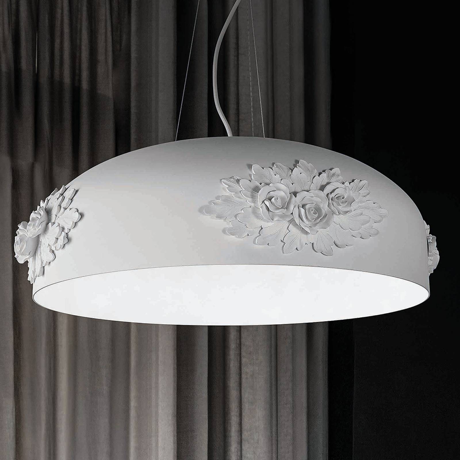 LED-hänglampa Dame i vitt, 65 cm