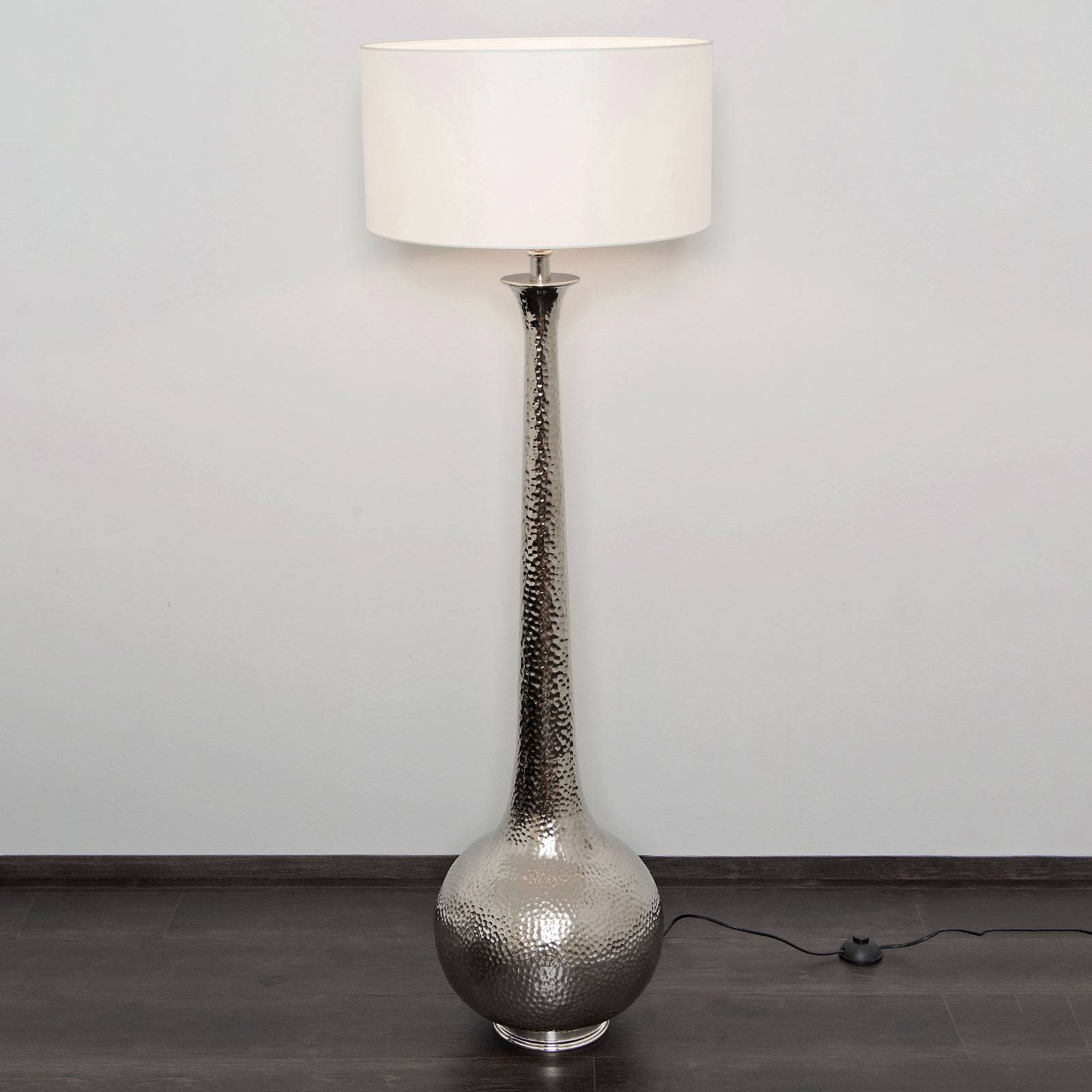 Golvlampa Maestro, vit/silver