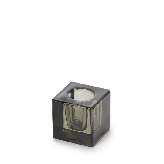 Ljushållare Kub Glas 4x4cm Grå