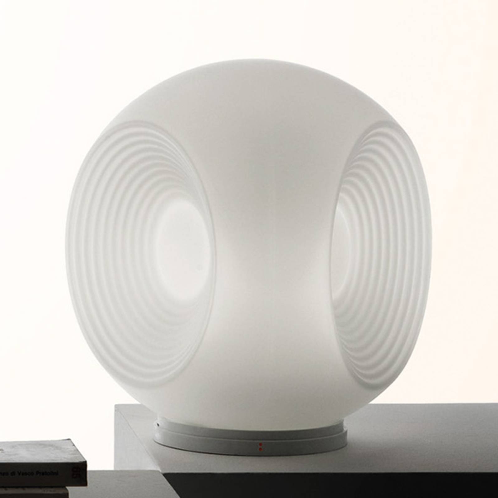 Fabbian Eyes - vit glas-bordslampa