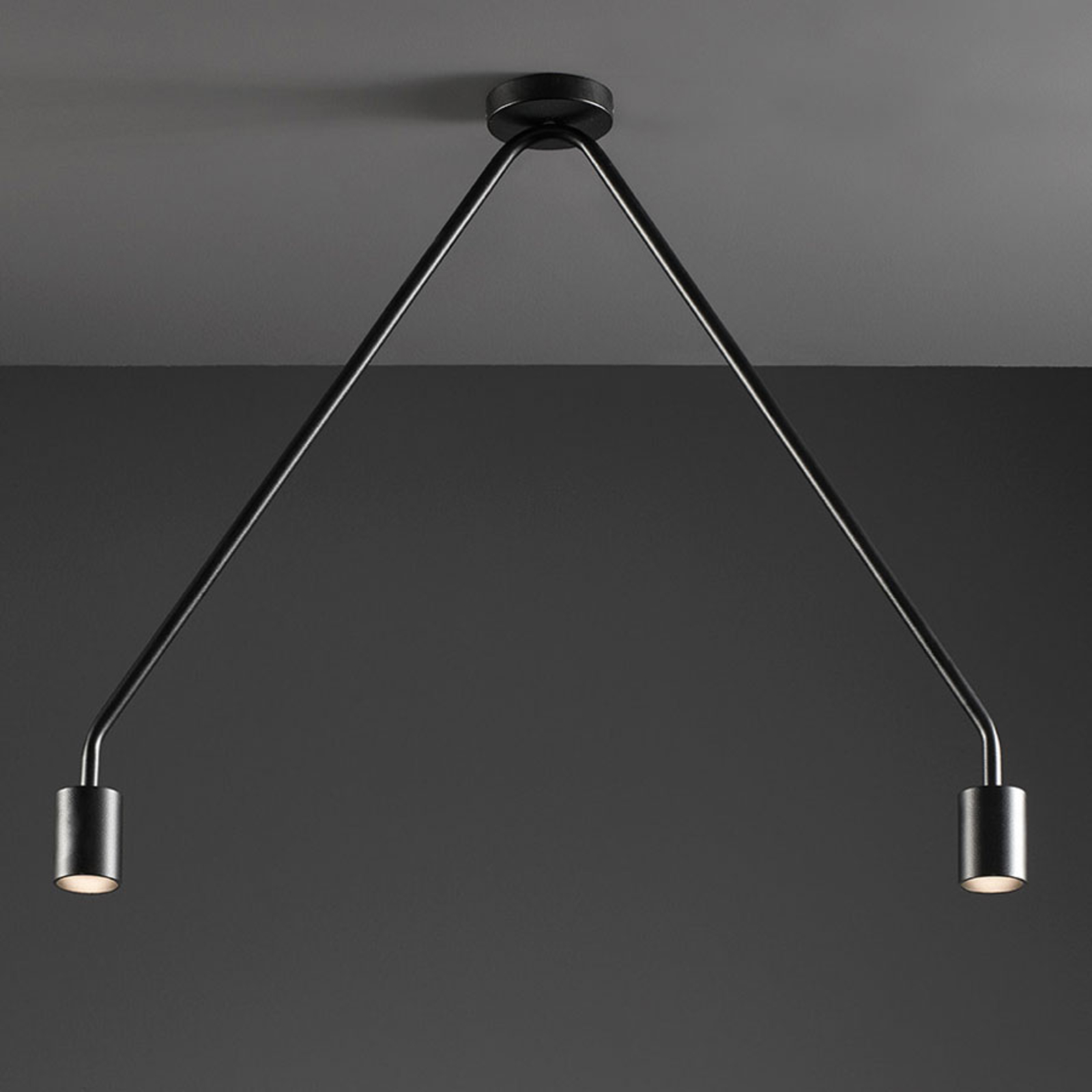LED-taklampa Caos med 2 lampor i svart