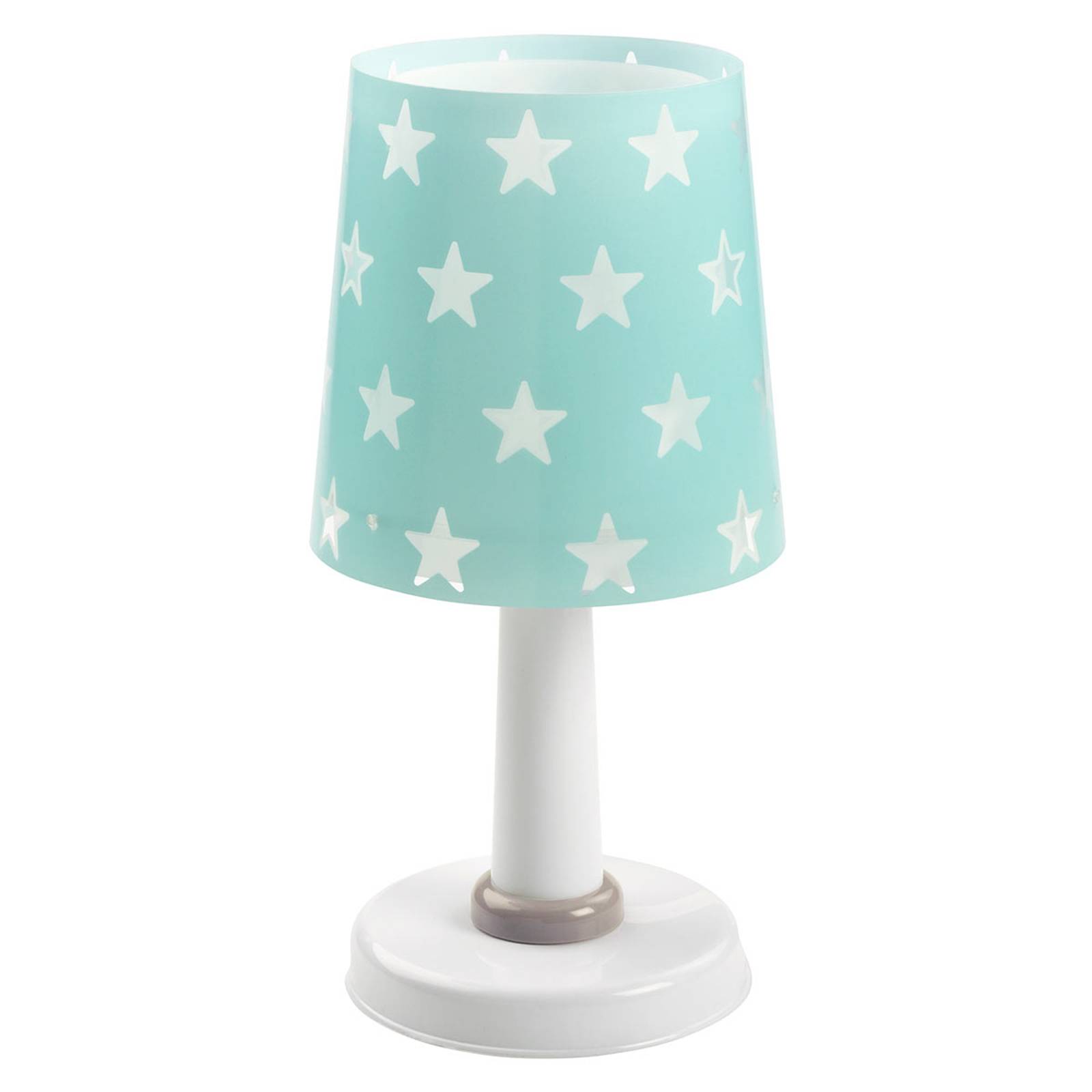 Turkosfärgad bordslampa Stars med lyseffekt