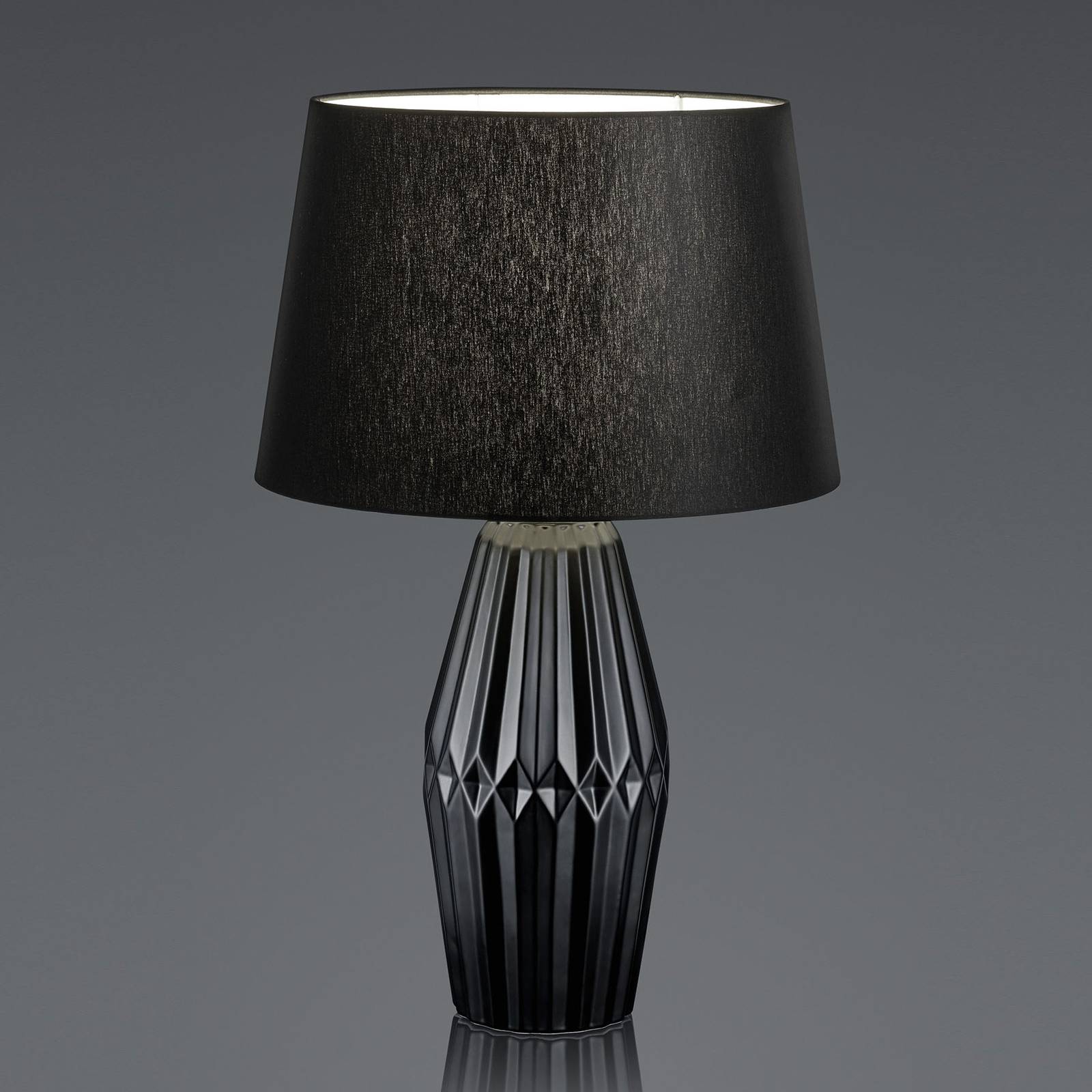 B-Leuchten Kara bordslampa, textilskärm 58 cm
