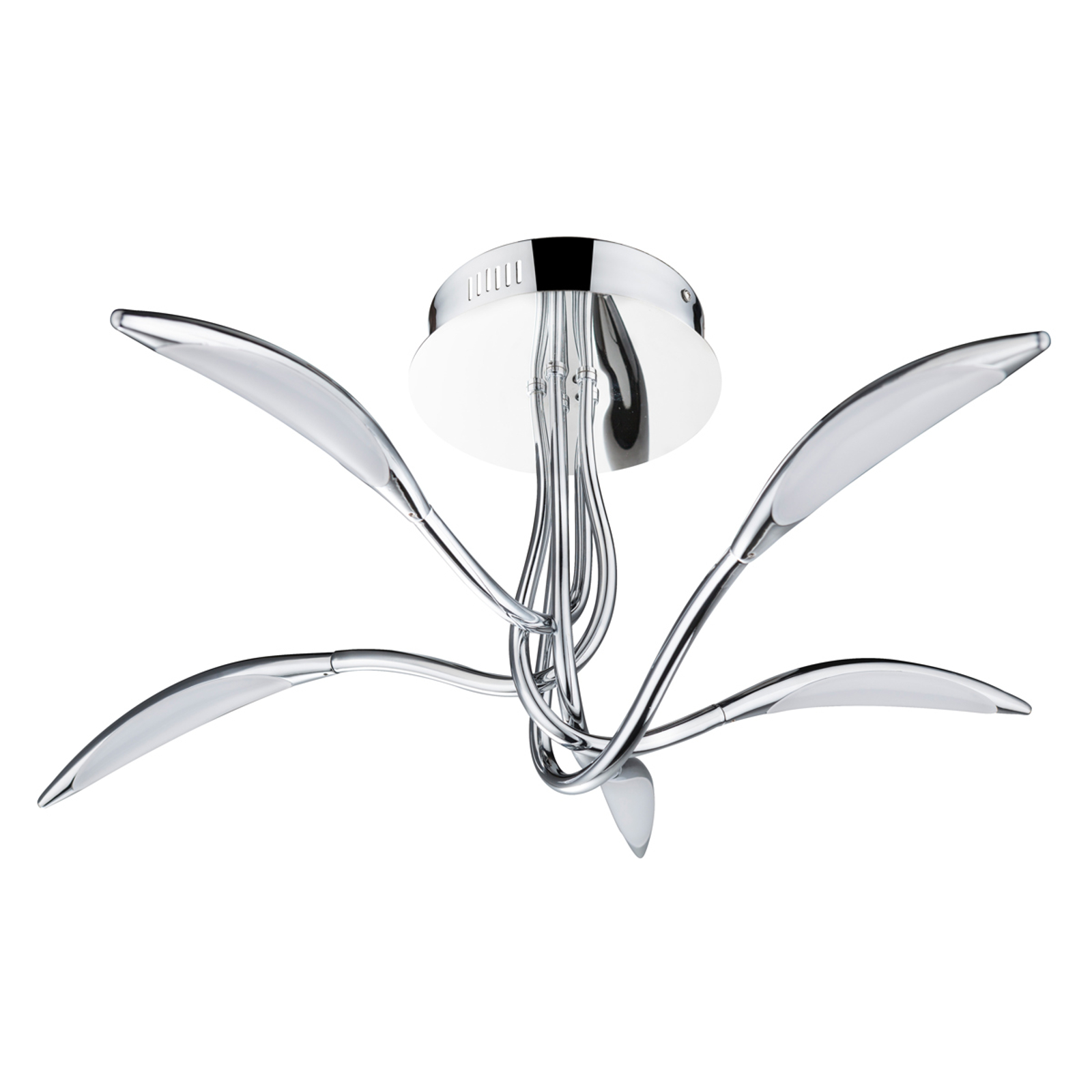 LED-taklampa Hampton, dimbar, krom, 5 lampor