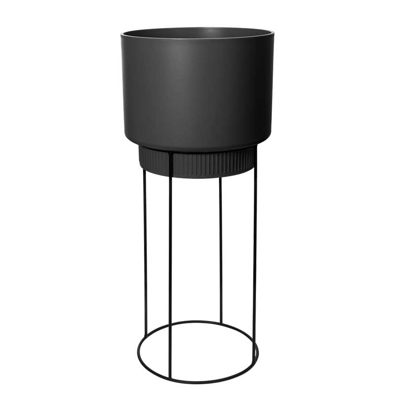 Kruka Studio med ställning 30 cm, svart