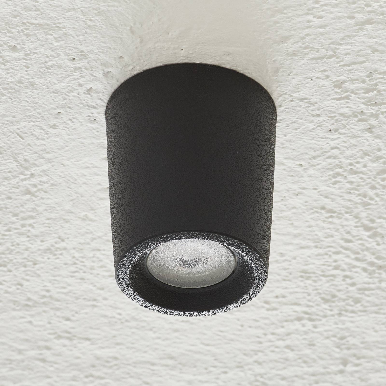 Ytmonterad downlight Livia Ø6 cm svart/frostad