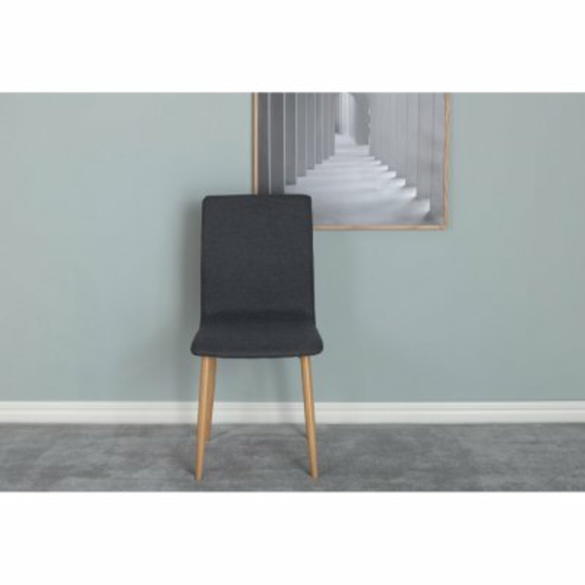 Matstol Windu, 2-pack, mörkgrå/ek-look