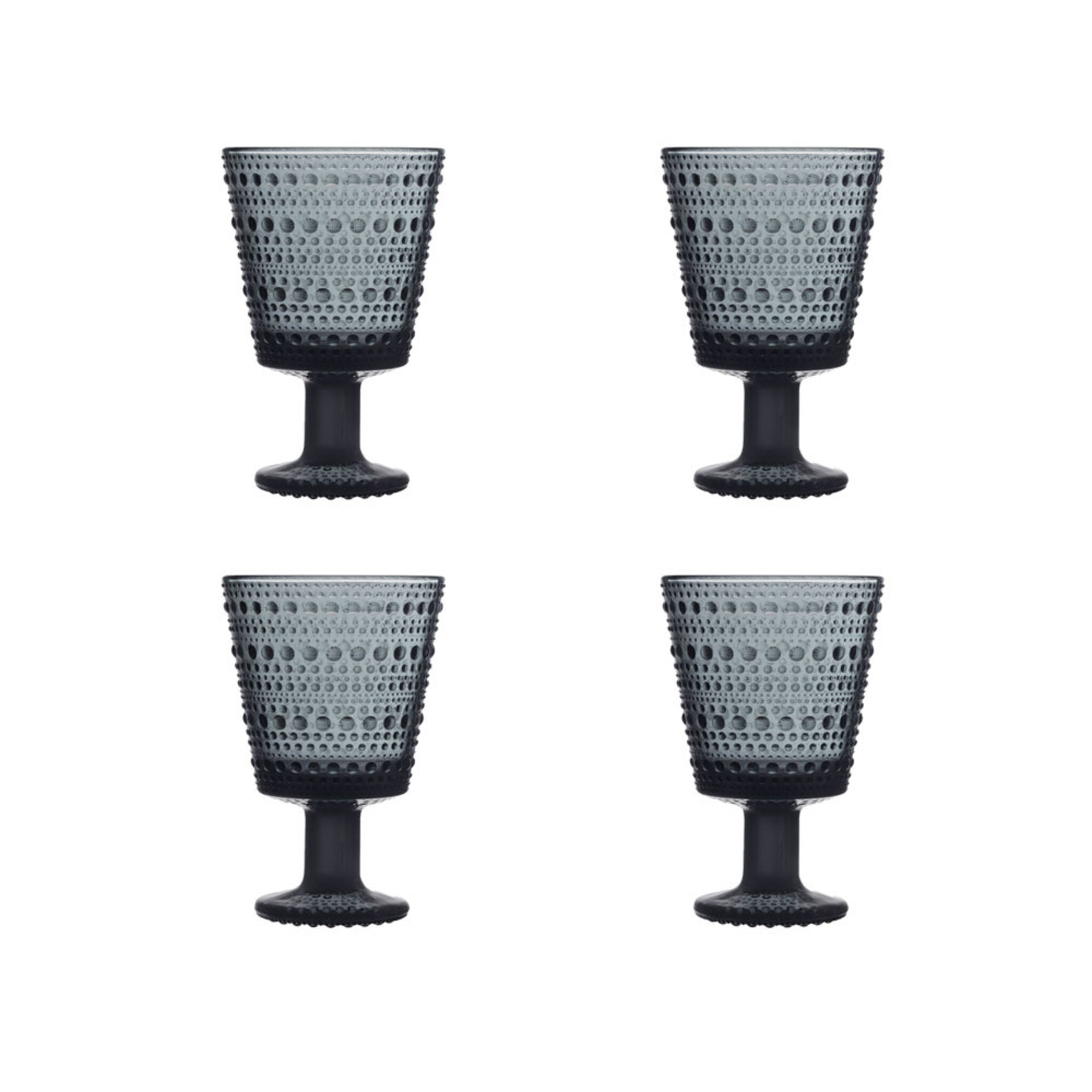 Kastehelmi glas på fot 26 cl mörkgrå 4st , 26 CL