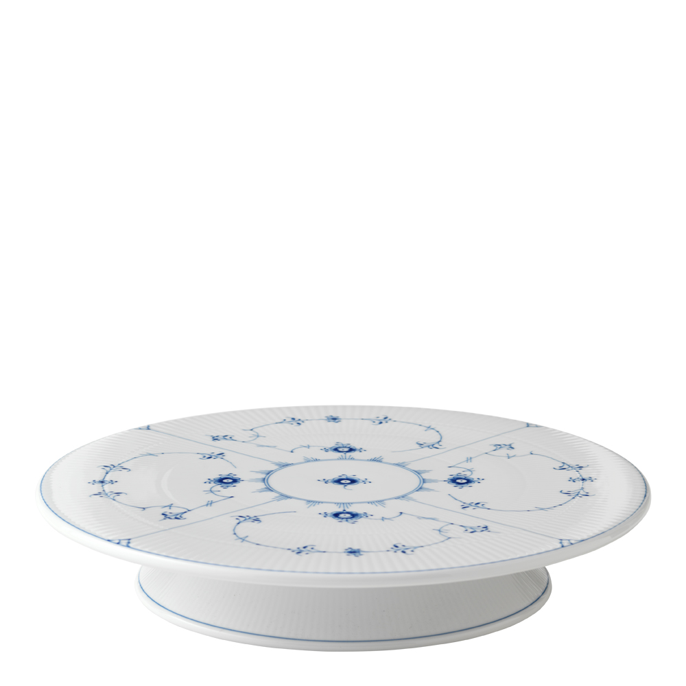 Royal Copenhagen - Blue Fluted Plain Tårtfat på fot 32 cm