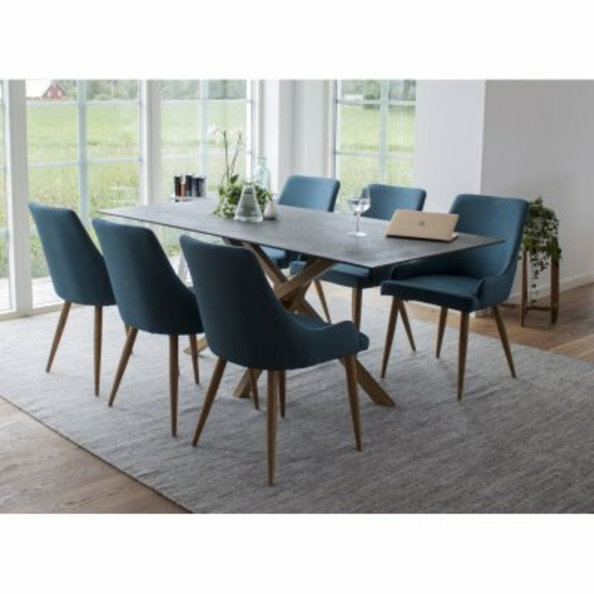 Matbord Piazza 180cm, svart/ek-look