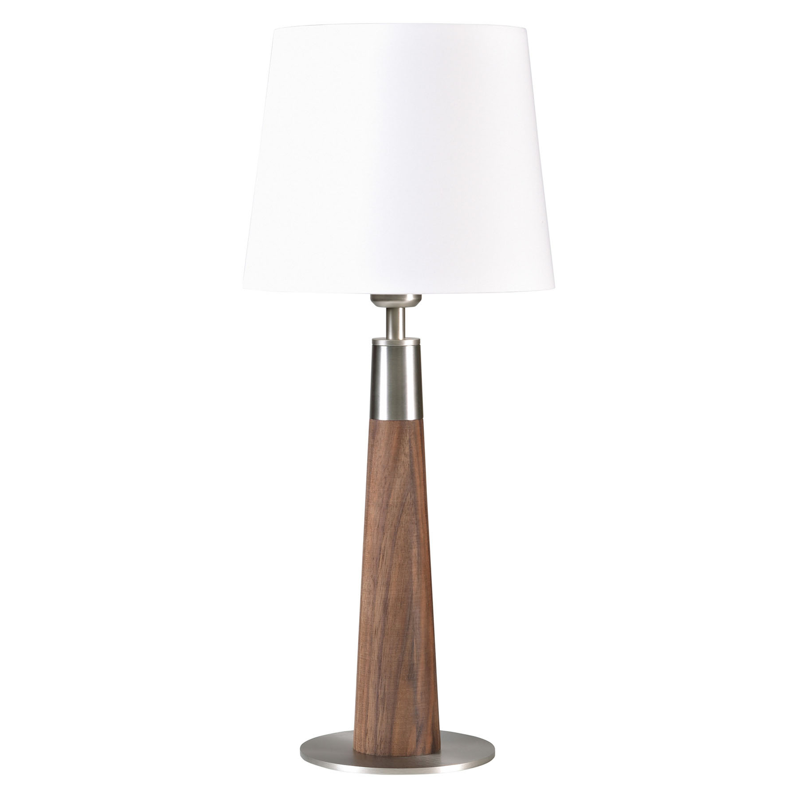 HerzBlut Conico bordslampa vit, valnötsträ, 58 cm