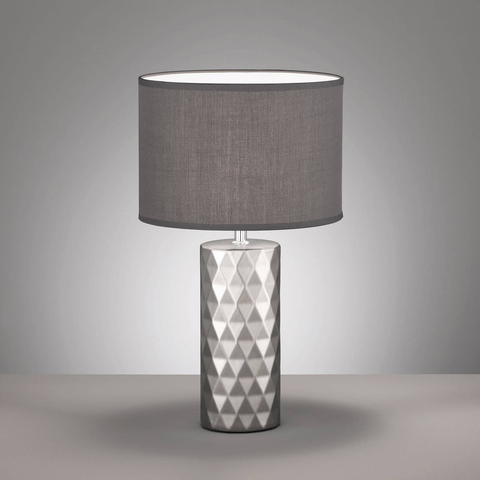 Bordslampa Abo med tygskärm, silver