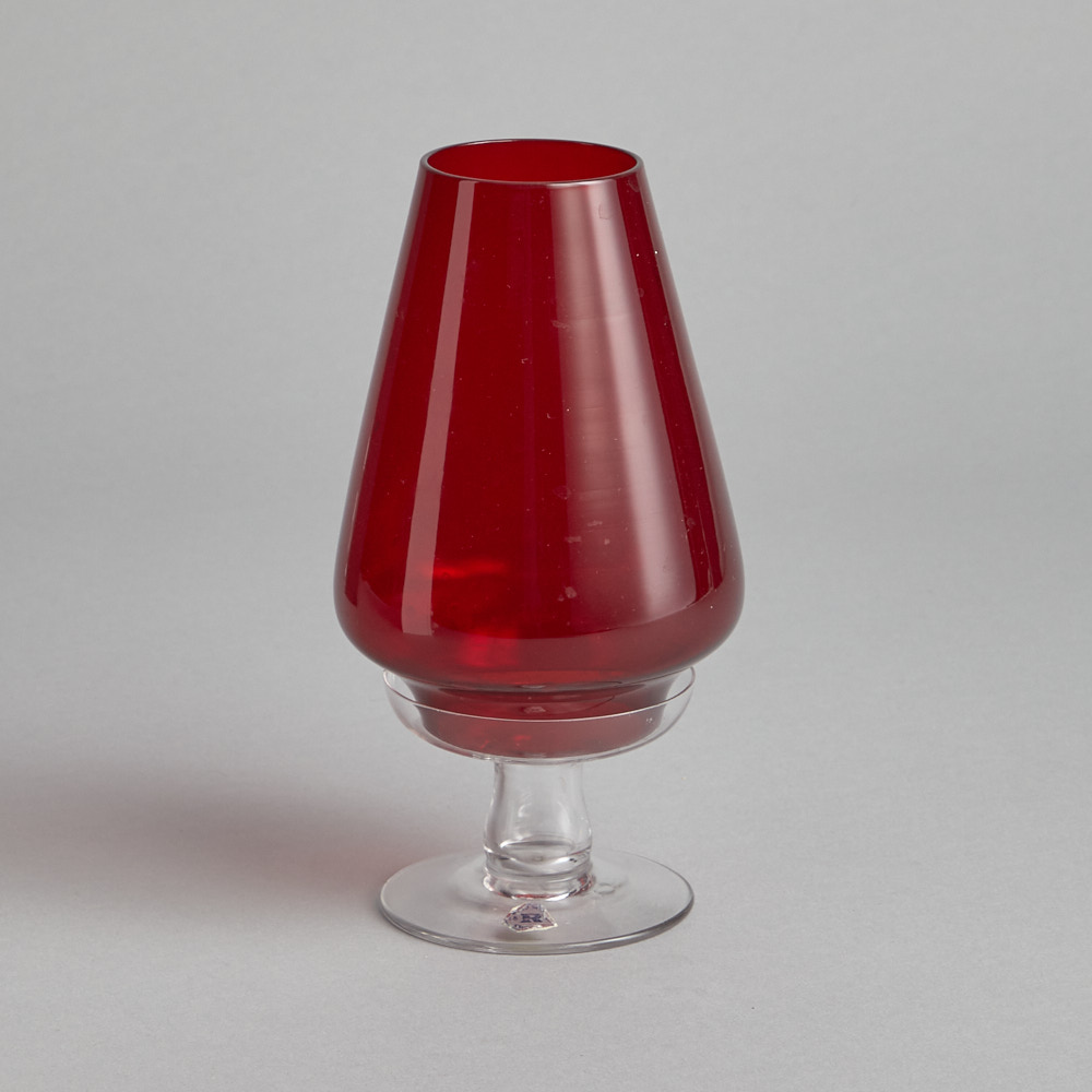 Reijmyre Glasbruk - Ljuslykta med Röd Kupa
