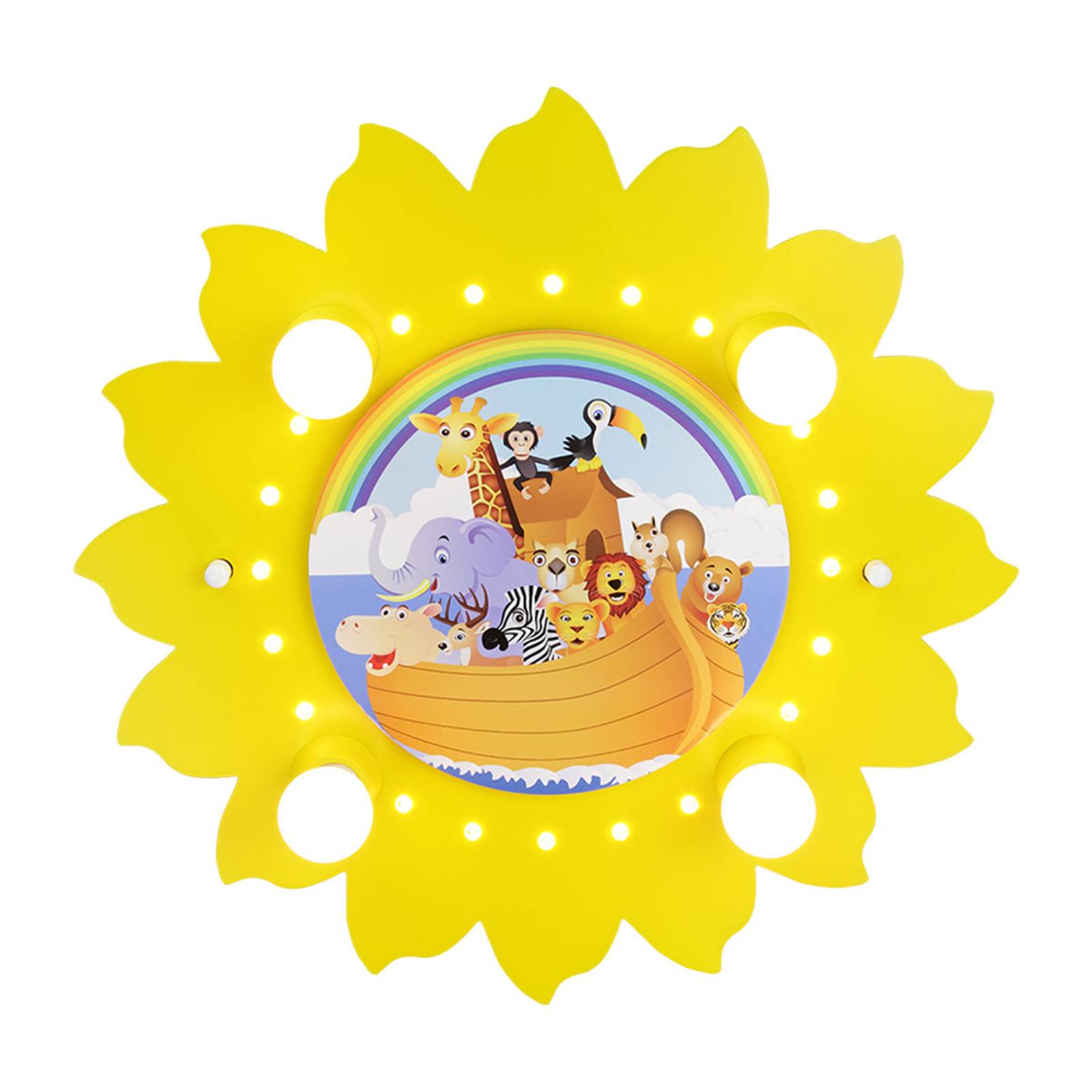 Taklampa Sol ark i gult, 4 lampor