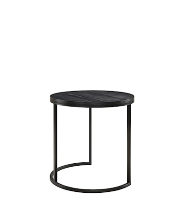 MASON side table round black oak