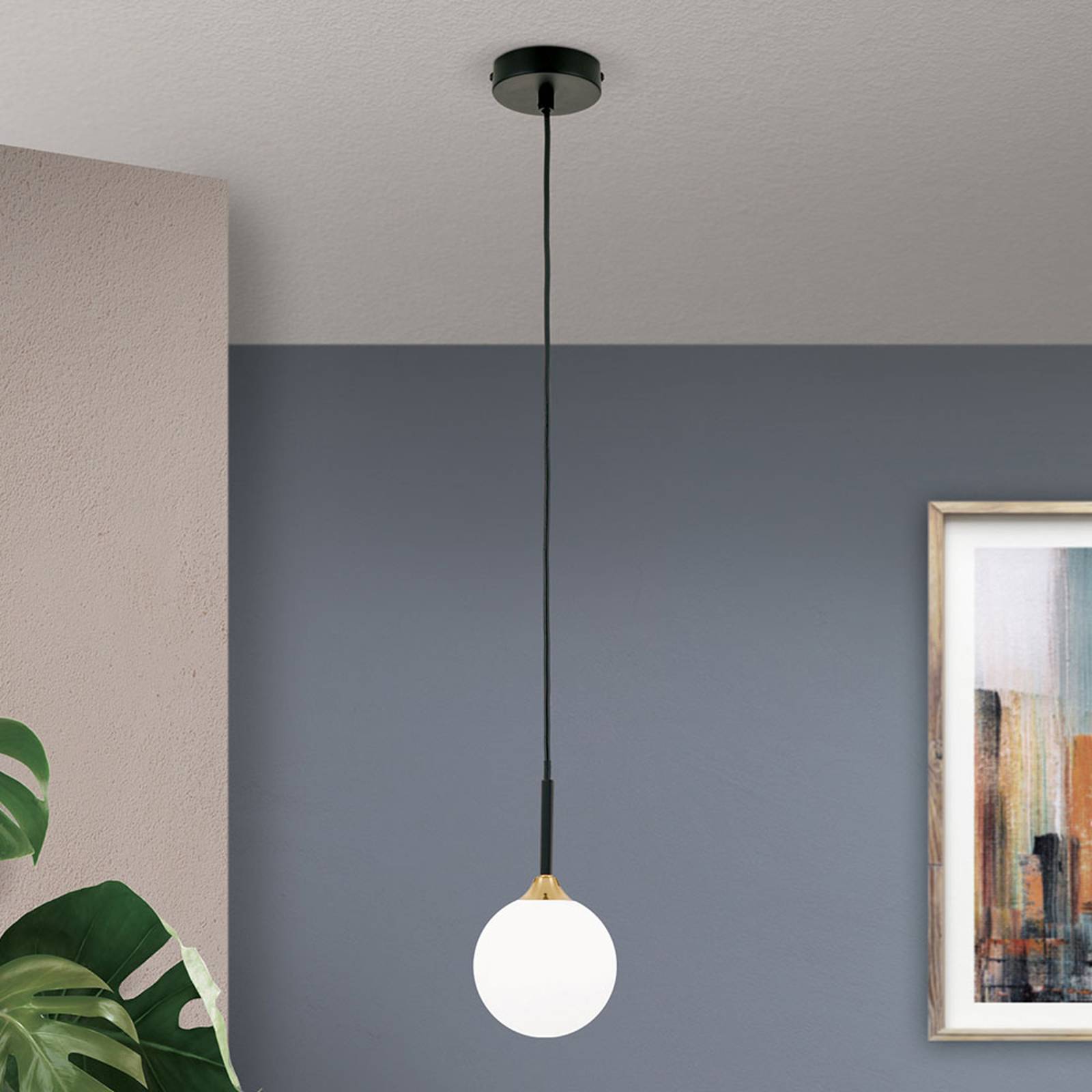 Hänglampa Snowwhite, 1 lampa, svart