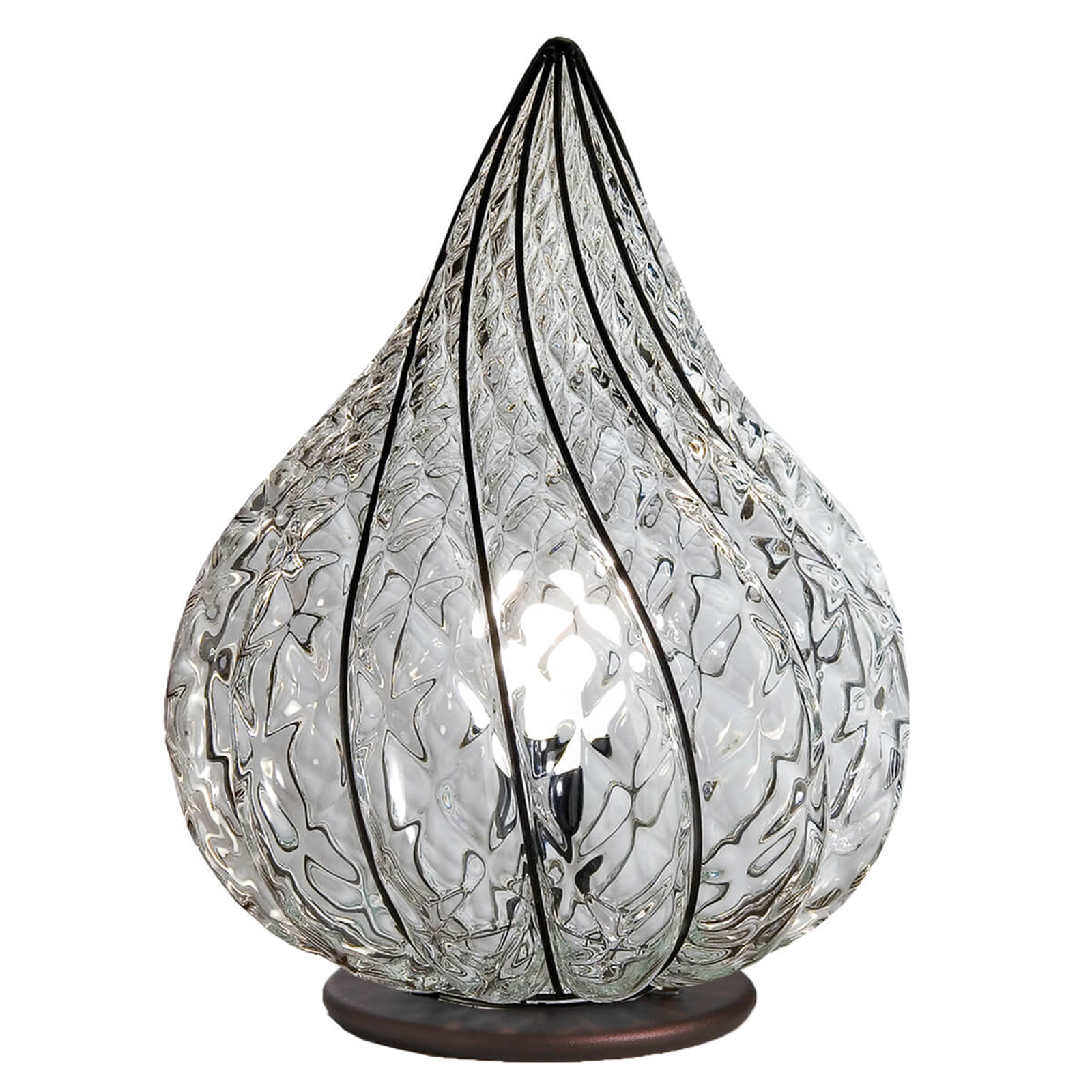 Bordslampa Goccia, handtillverkad, klar