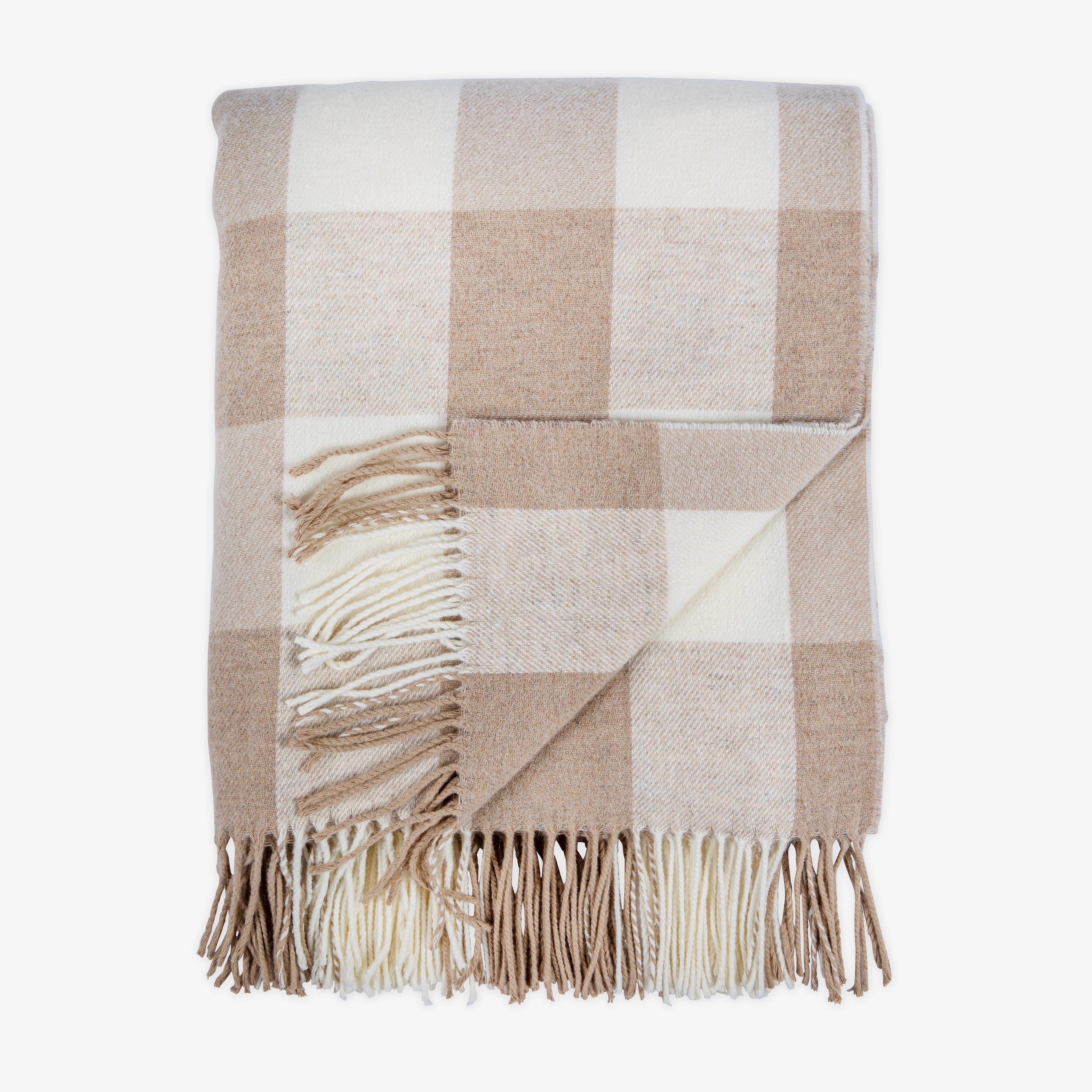 Pläd Ullmix Ruta Sandbeige
