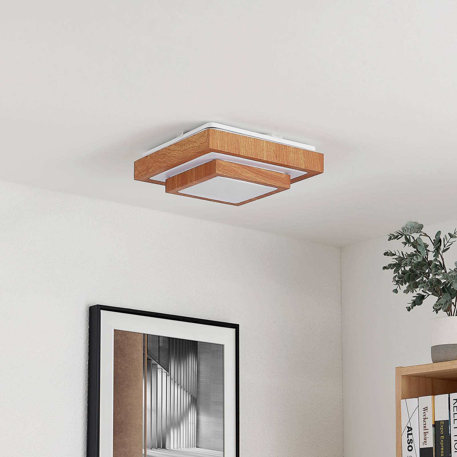 Lindby Tiril LED-taklampa, kantig, 27 cm