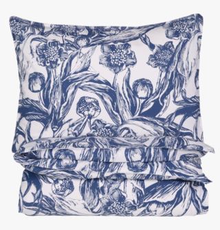 Ink Floral påslakanset i percale blå