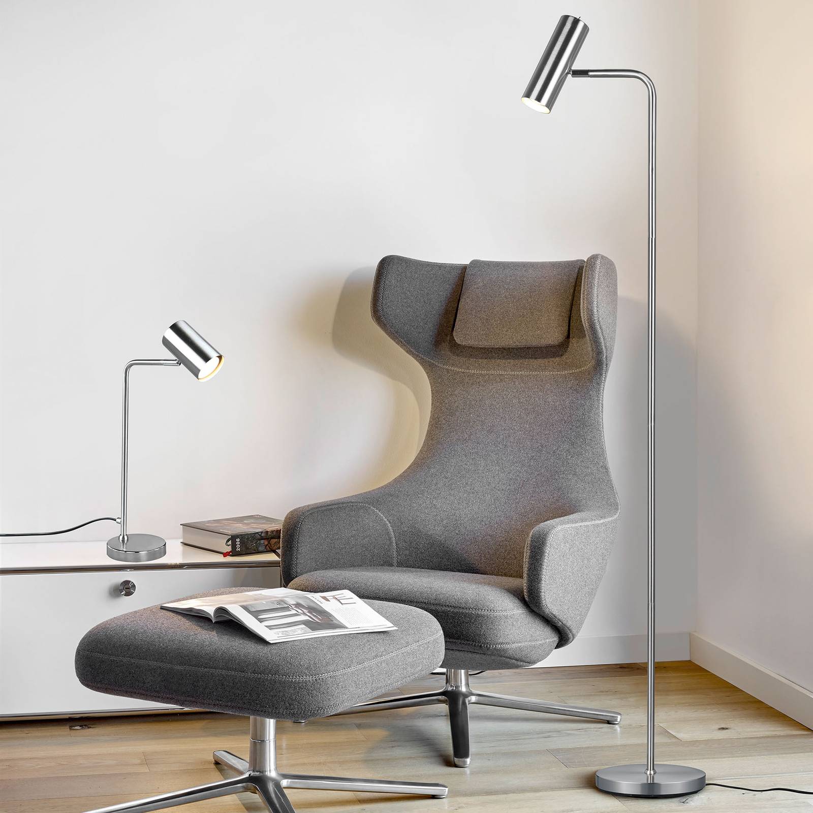 Bordslampa Marley, nickel matt